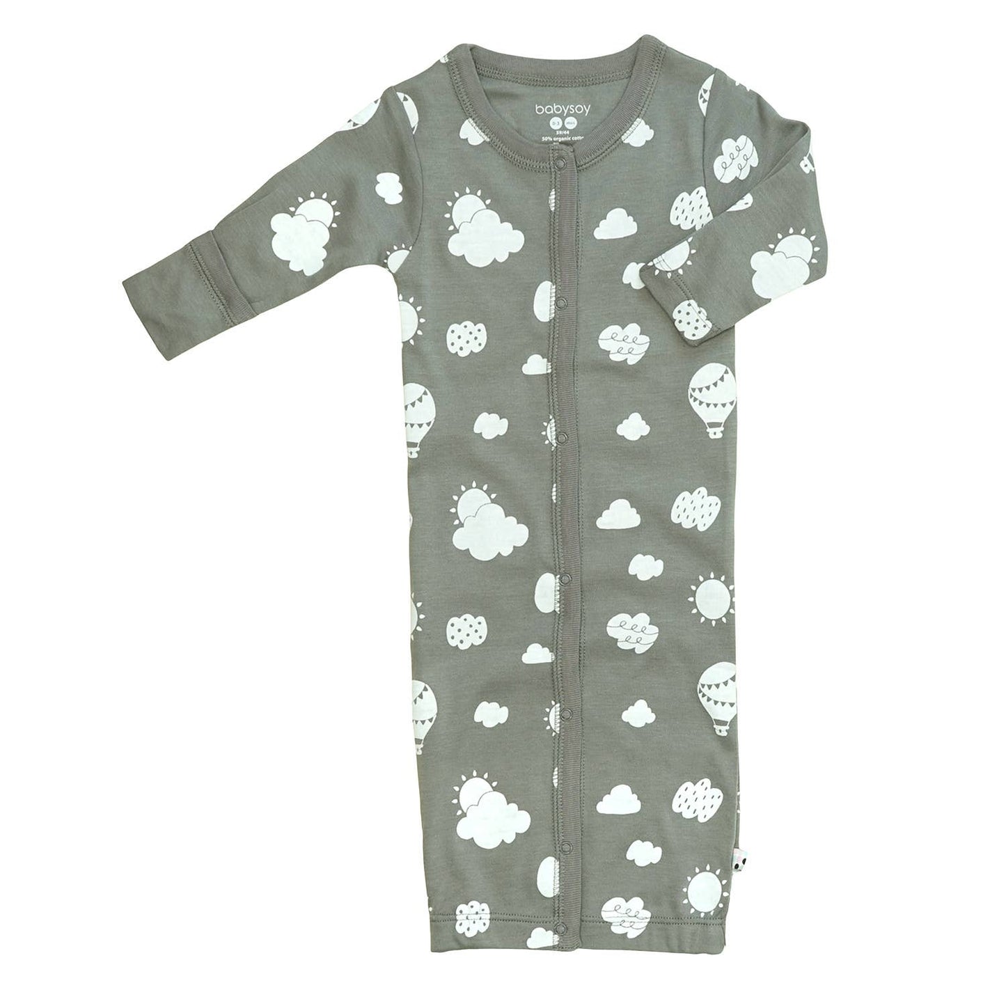 Babysoy Pattern Print Baby Snaps Gown