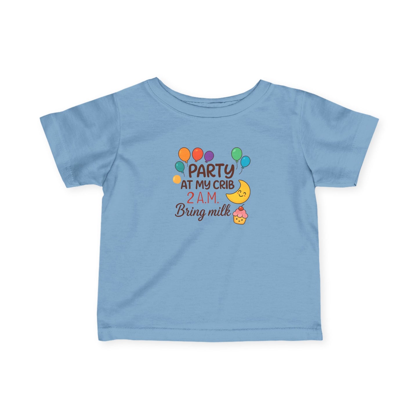Party at My Crib Infant Tee, Baby Birthday Shirt, Cute Infant T-Shirt, Newborn Party Outfit, Fun Baby Clothing
