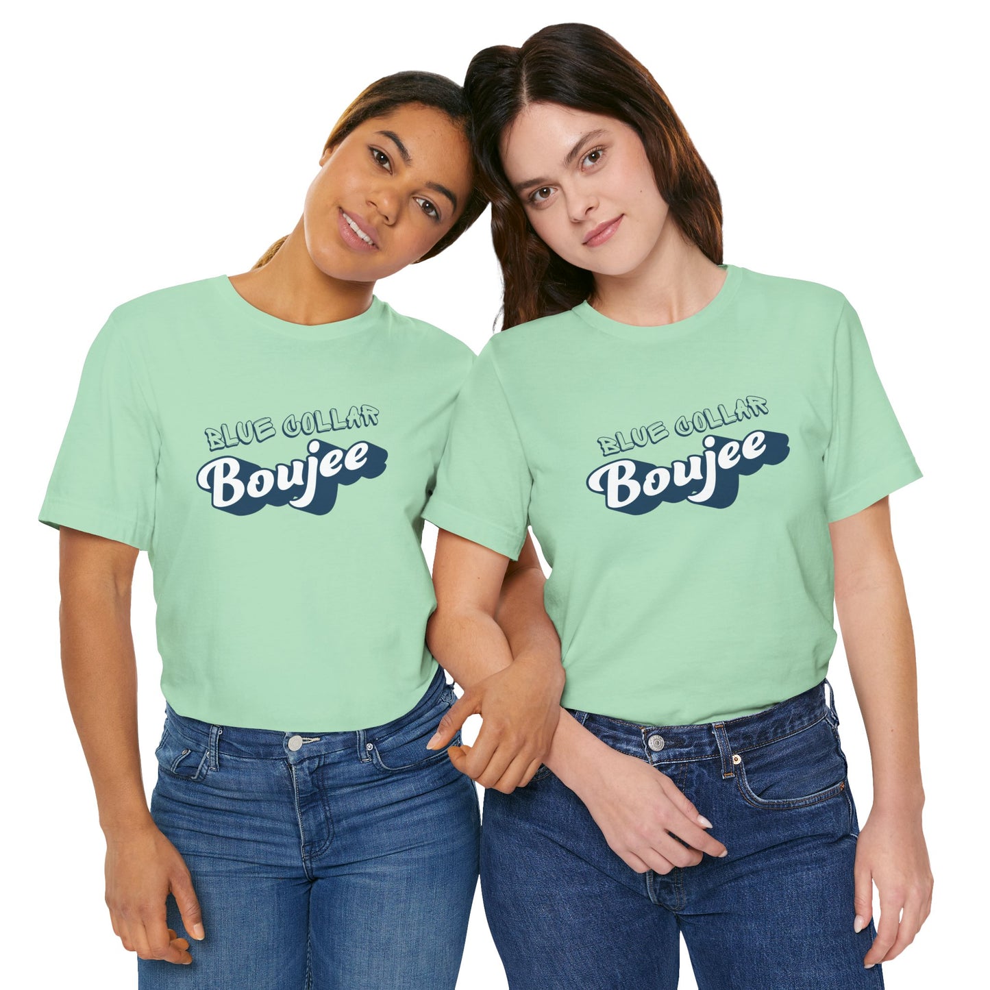 Boujee Blue Collar Unisex Tee, Trendy Graphic Shirt, Casual Wear, Gift for Him/Her, Fun Attire for Themed Parties