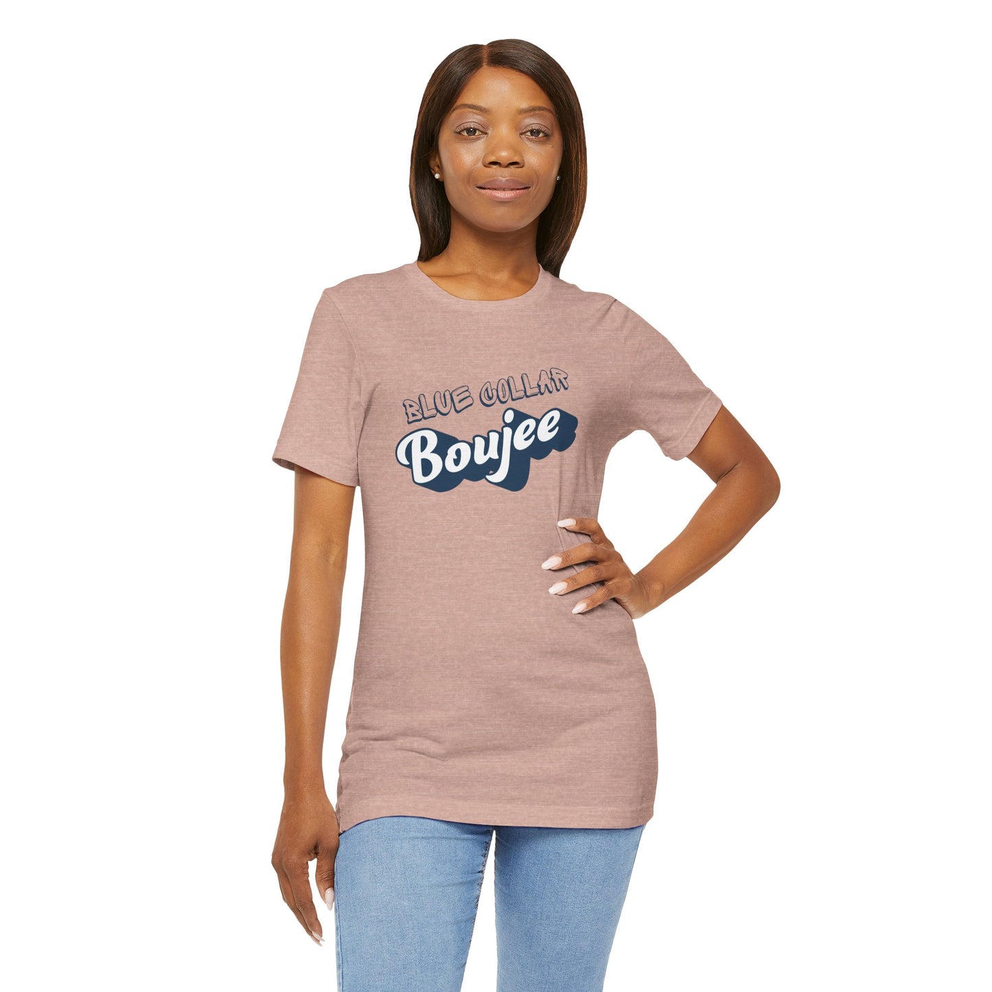 Boujee Blue Collar Unisex Tee, Trendy Graphic Shirt, Casual Wear, Gift for Him/Her, Fun Attire for Themed Parties