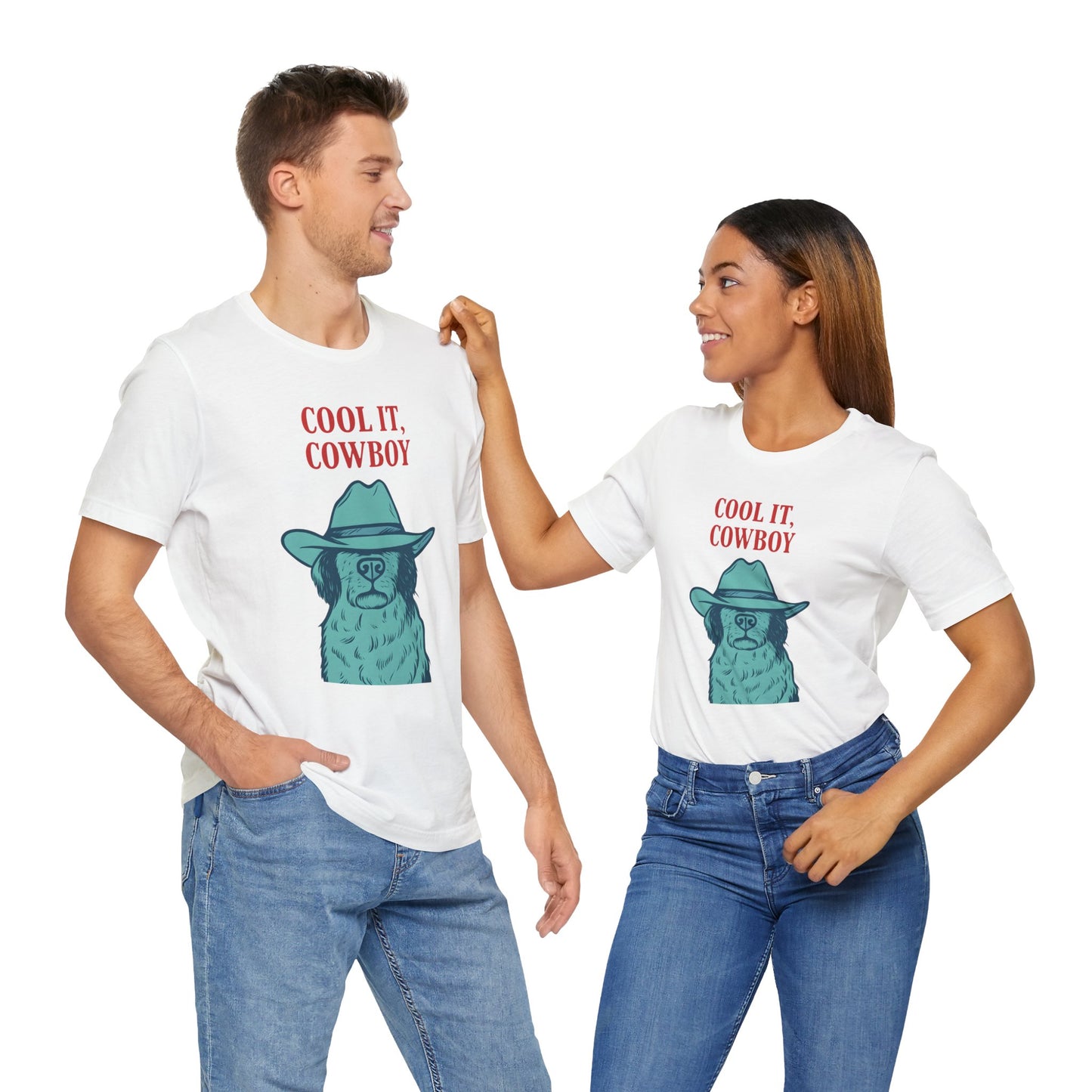 Cool It, Cowboy Unisex Tee - Fun Graphic T-Shirt for Dog Lovers, Birthday Gift, Country Style Fashion, Casual Wear
