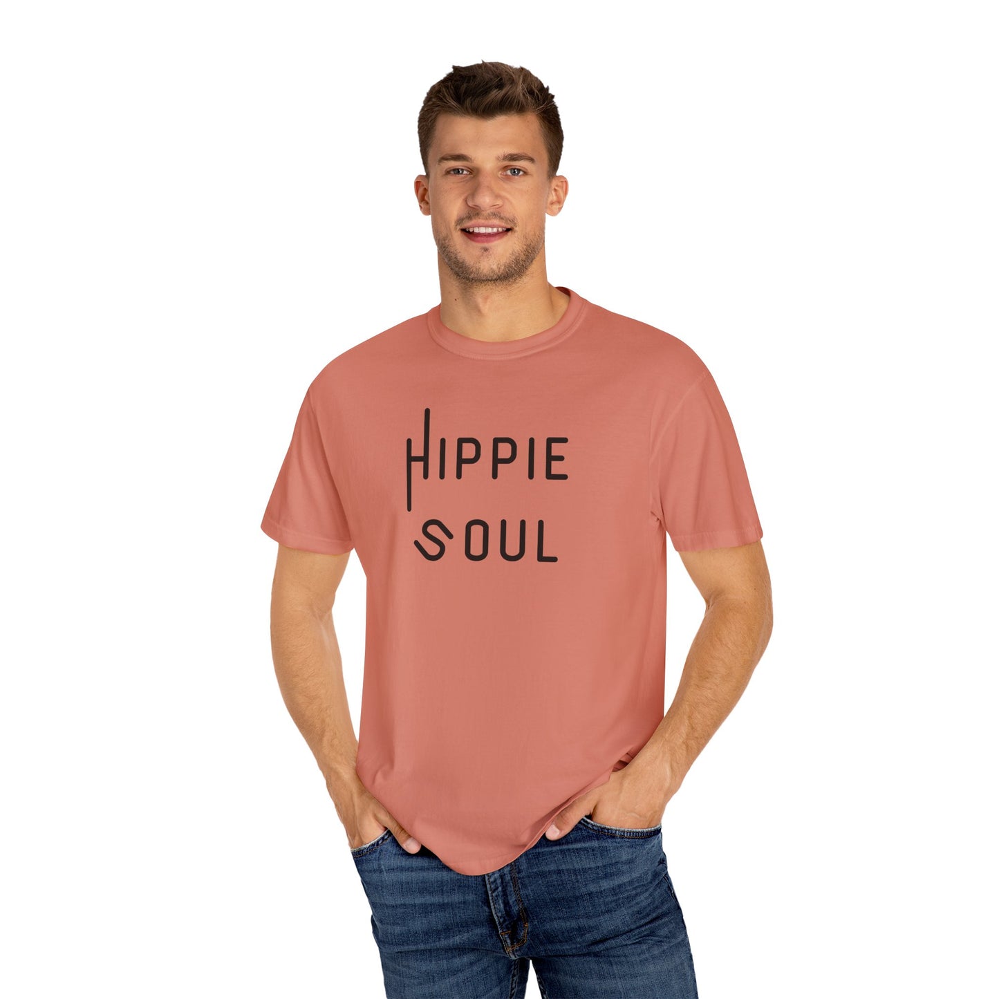 Hippie Soul T-shirt, Unisex Garment-Dyed Tee, Boho Style Shirt, Casual Summer Wear, Gift for Free Spirits, Festival Fashion