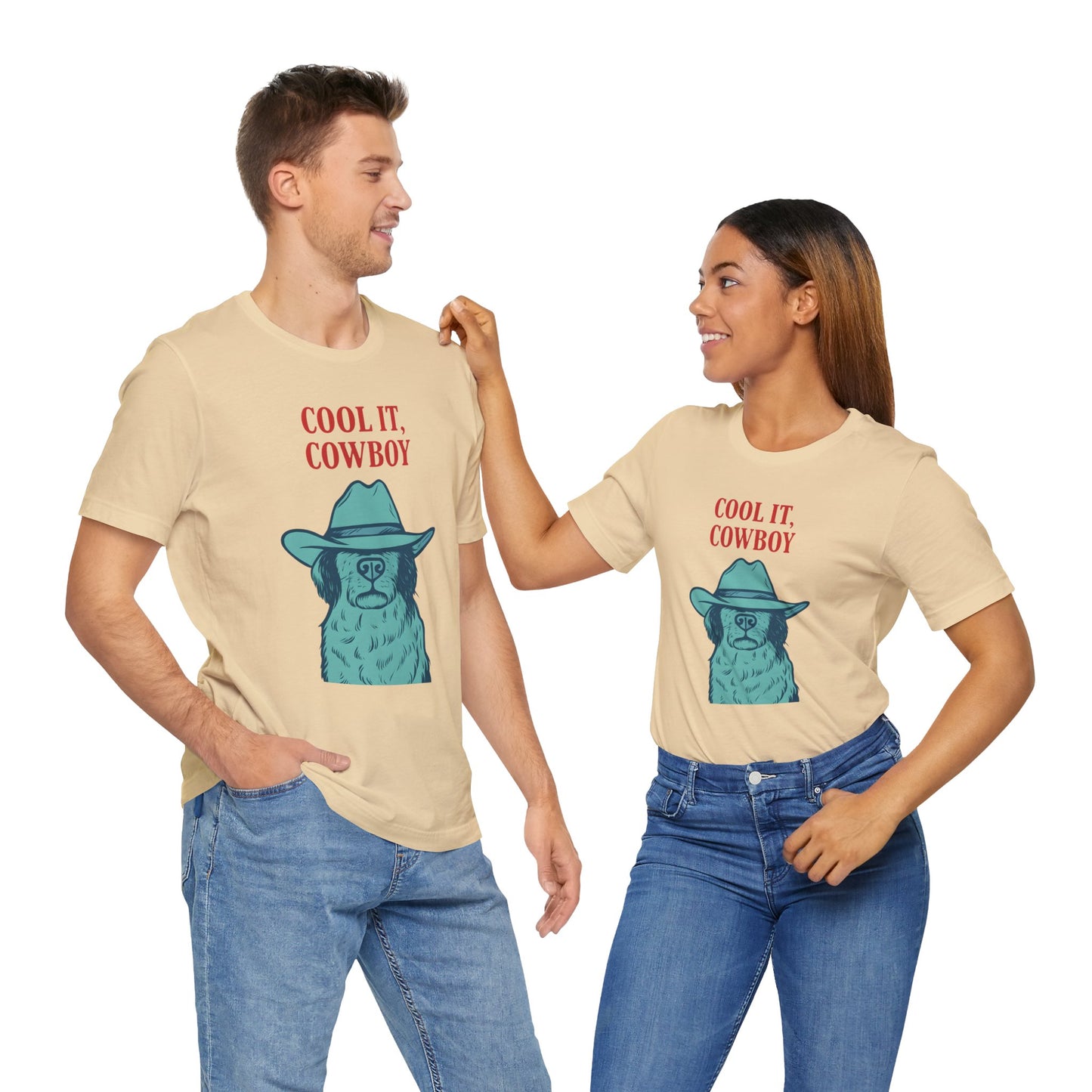 Cool It, Cowboy Unisex Tee - Fun Graphic T-Shirt for Dog Lovers, Birthday Gift, Country Style Fashion, Casual Wear
