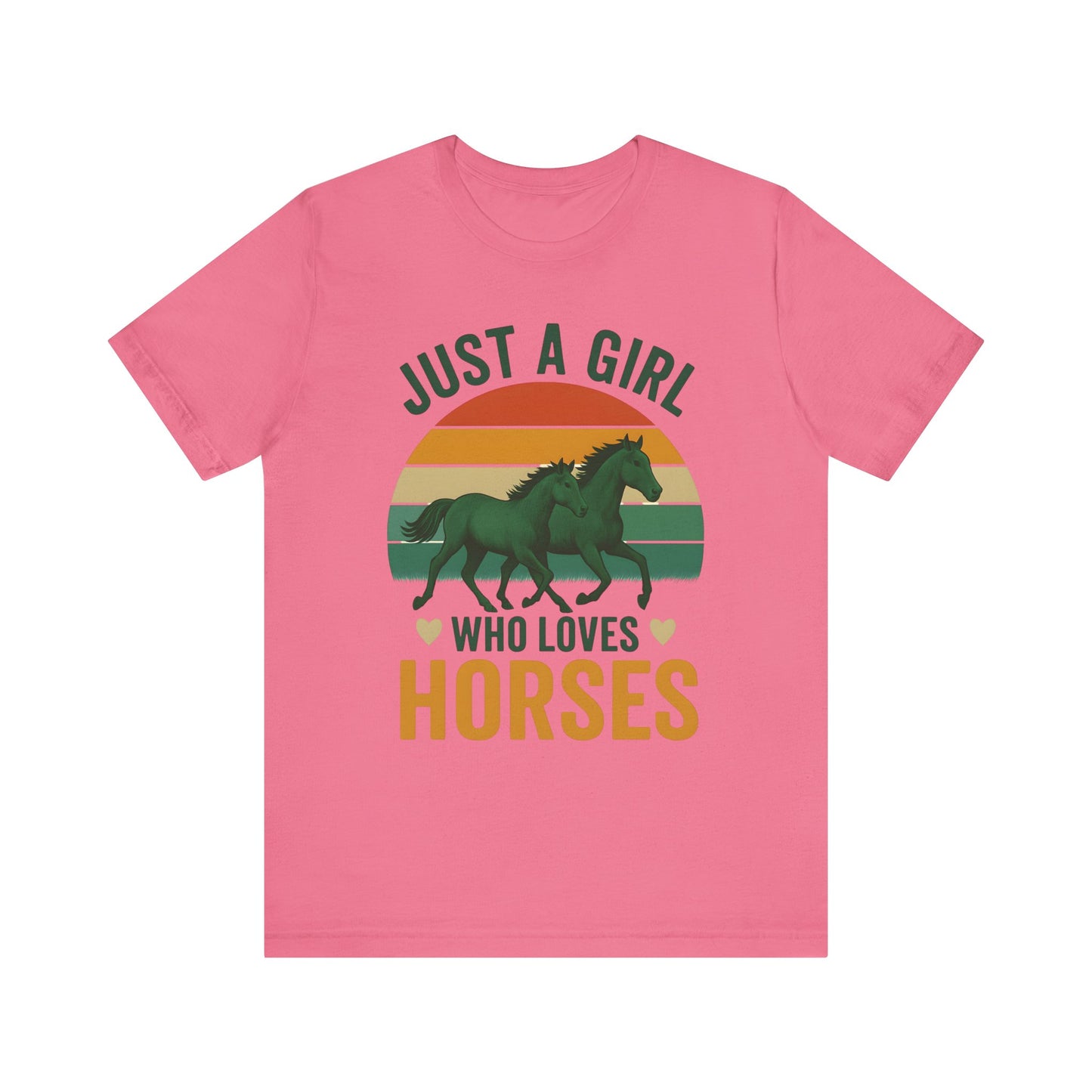 Just a Girl Who Loves Horses Tee | Horse Lover Shirt, Equestrian Gift, Casual Summer Tee, Birthday Present, Gift for Horse Girls