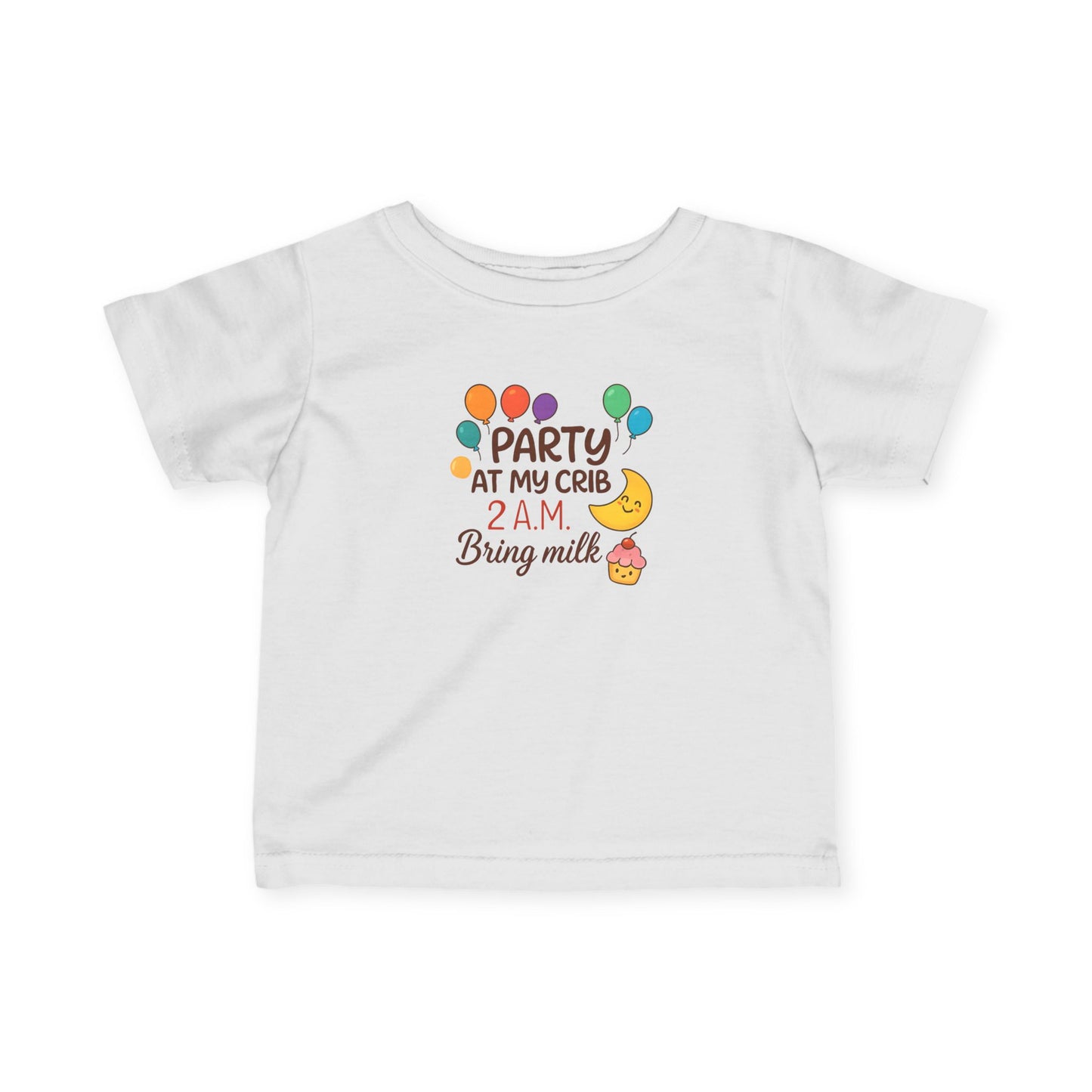 Party at My Crib Infant Tee, Baby Birthday Shirt, Cute Infant T-Shirt, Newborn Party Outfit, Fun Baby Clothing