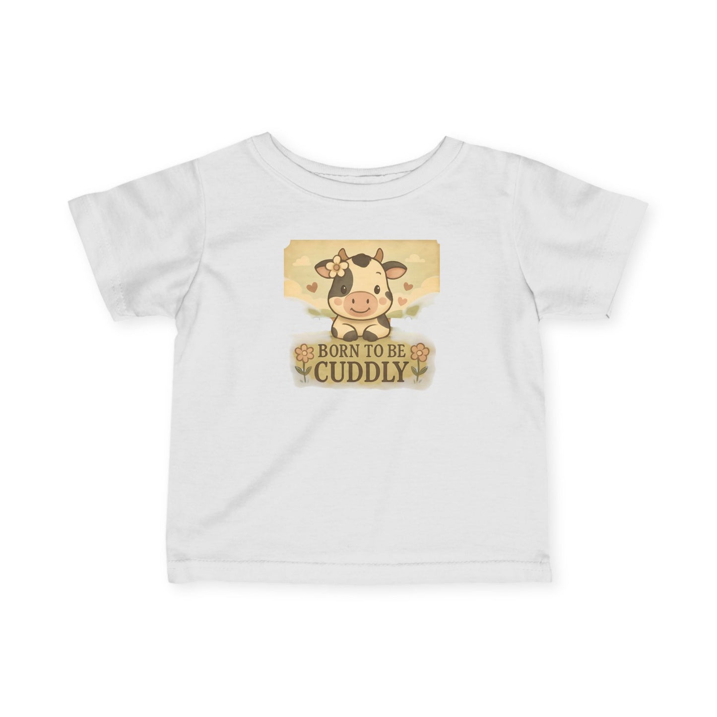 Cuddly Cow Infant Tee - Cute Baby Shirt for Newborns, Fun Gift for Baby Showers, First Birthday Outfit, Farm Animal Lover Gift