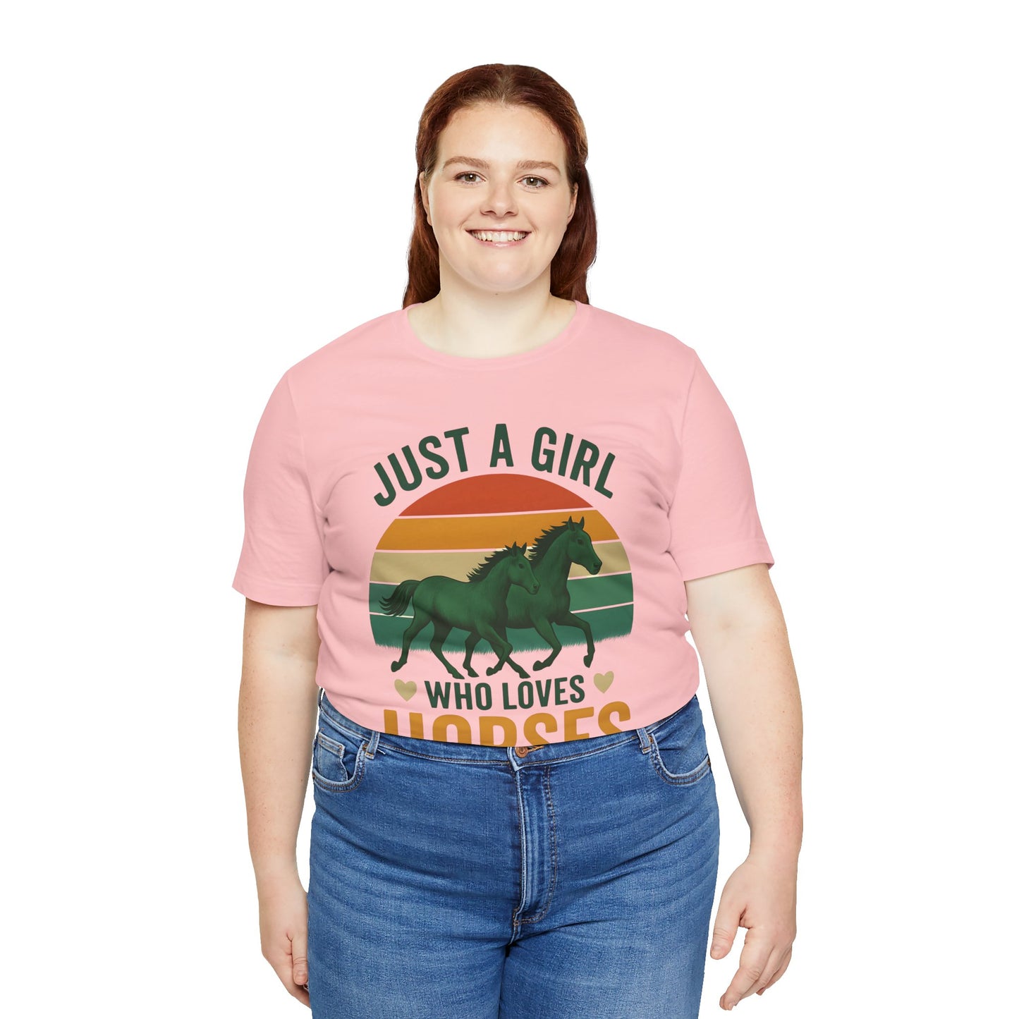 Just a Girl Who Loves Horses Tee | Horse Lover Shirt, Equestrian Gift, Casual Summer Tee, Birthday Present, Gift for Horse Girls