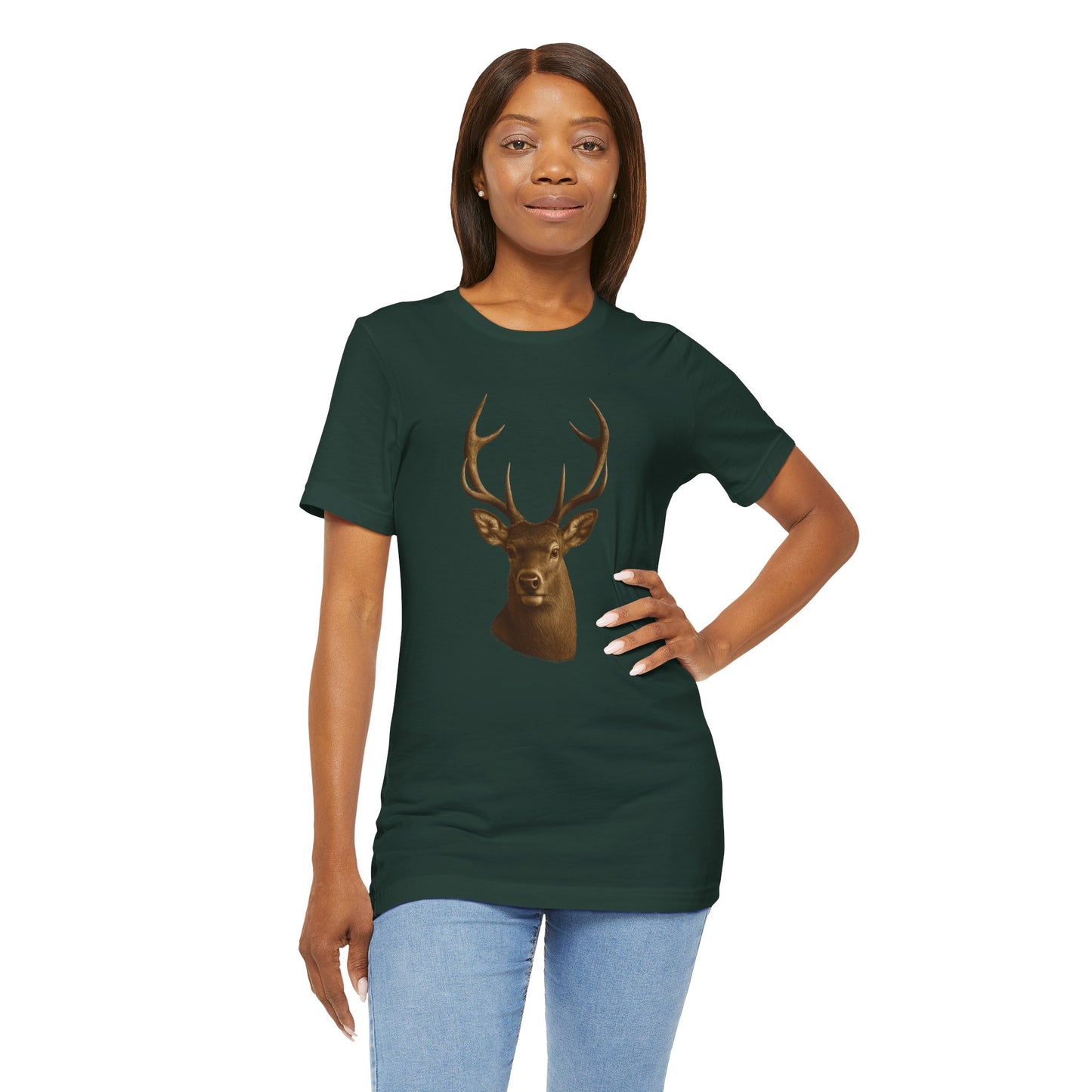 Rustic Deer Graphic Tee, Nature Lover Shirt, Outdoorsy Gift, Casual Wear, Wildlife Enthusiast Tee