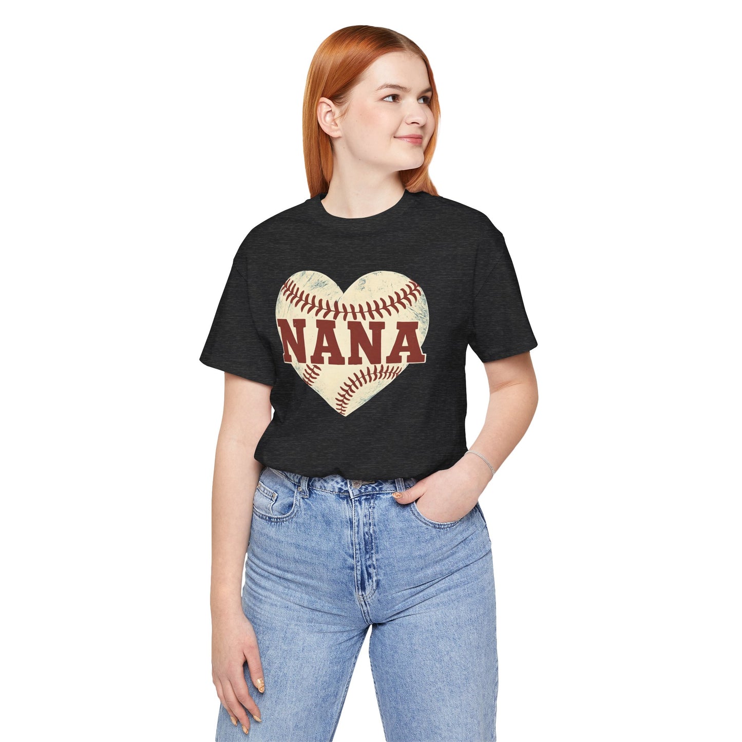 Nana Baseball Heart Tee, Unisex T-Shirt for Grandparents, Gifts for Mother's Day, Soft Cotton Tee, Family Love Shirt