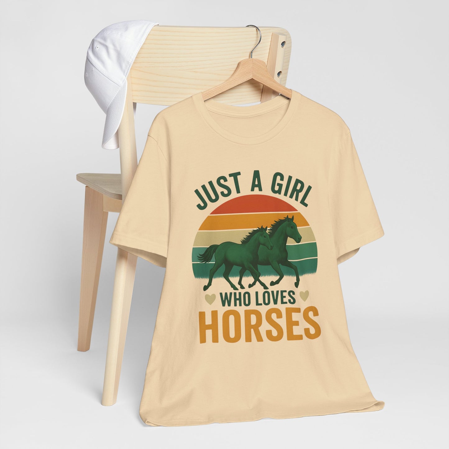 Just a Girl Who Loves Horses Tee | Horse Lover Shirt, Equestrian Gift, Casual Summer Tee, Birthday Present, Gift for Horse Girls
