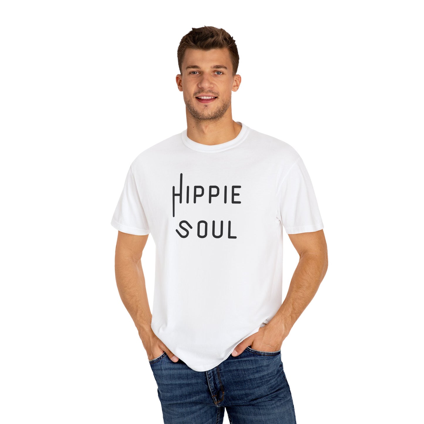 Hippie Soul T-shirt, Unisex Garment-Dyed Tee, Boho Style Shirt, Casual Summer Wear, Gift for Free Spirits, Festival Fashion