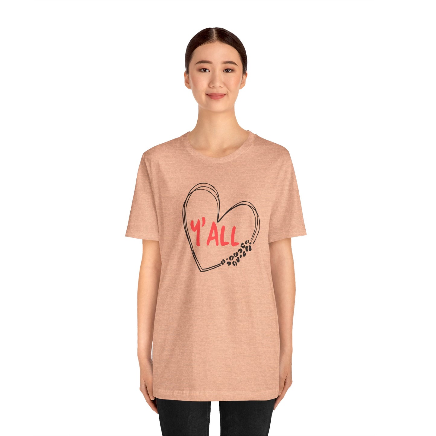 Heartfelt Love Unisex Tee - Casual Style, Y'all Shirt, Gift for Friends, Valentine's Day, Cozy Outfit, Everyday Wear