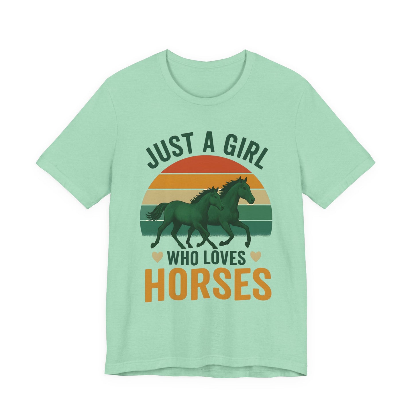 Just a Girl Who Loves Horses Tee | Horse Lover Shirt, Equestrian Gift, Casual Summer Tee, Birthday Present, Gift for Horse Girls