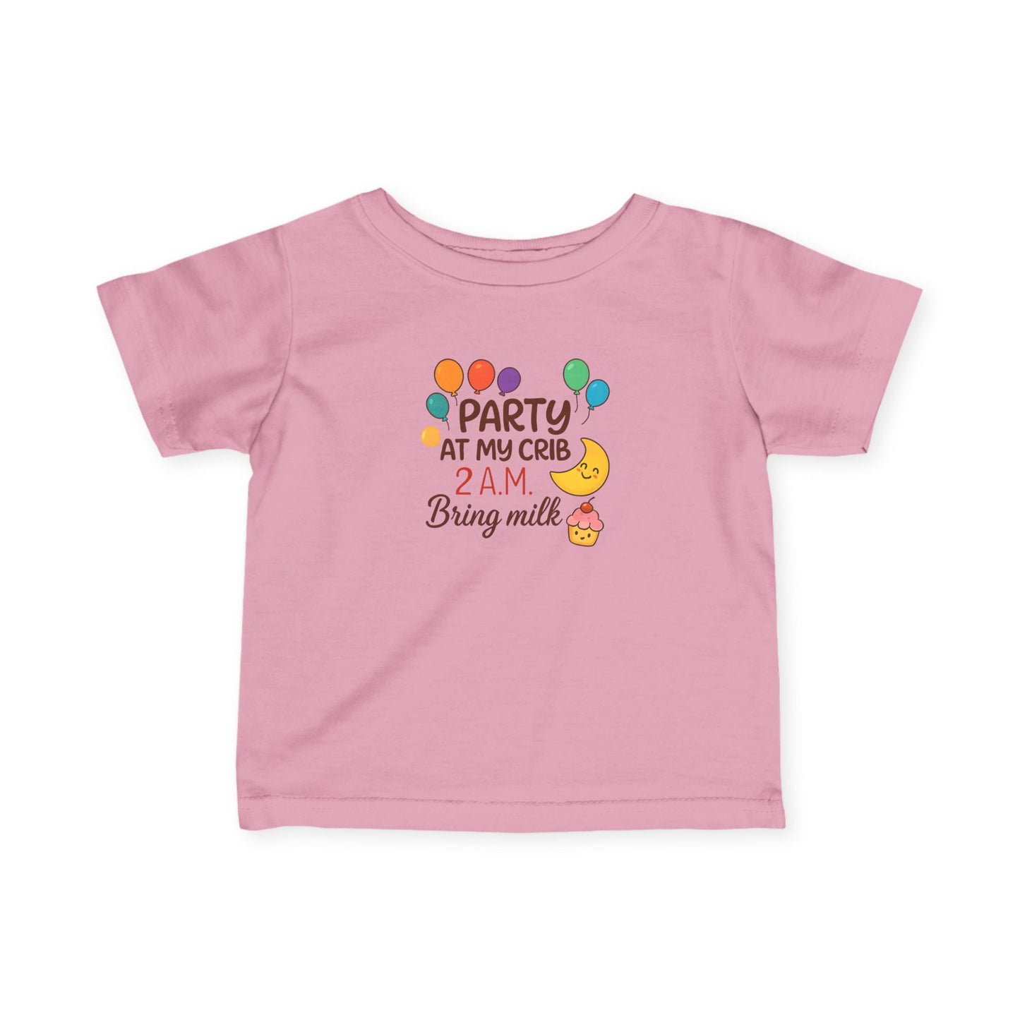 Party at My Crib Infant Tee, Baby Birthday Shirt, Cute Infant T-Shirt, Newborn Party Outfit, Fun Baby Clothing