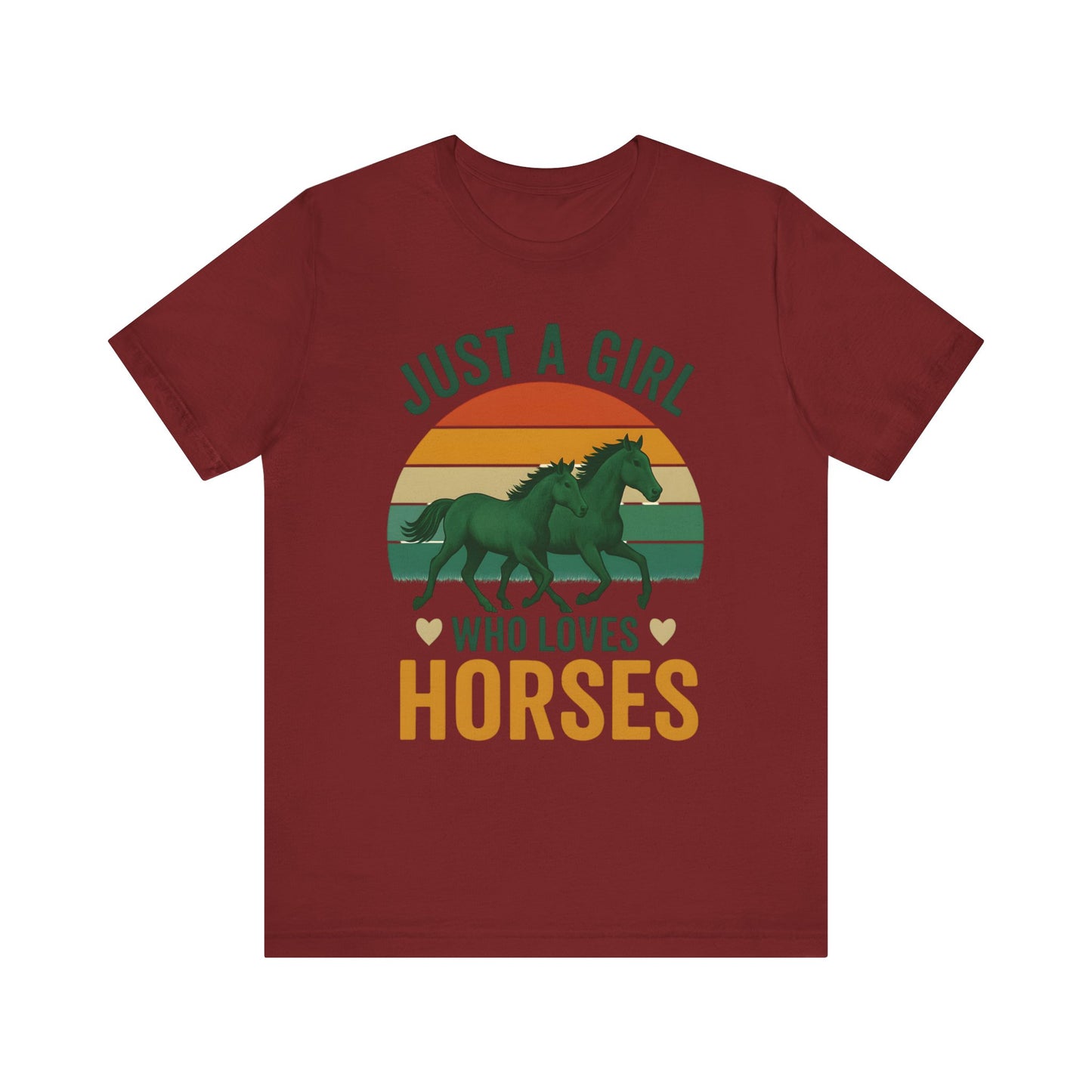 Just a Girl Who Loves Horses Tee | Horse Lover Shirt, Equestrian Gift, Casual Summer Tee, Birthday Present, Gift for Horse Girls