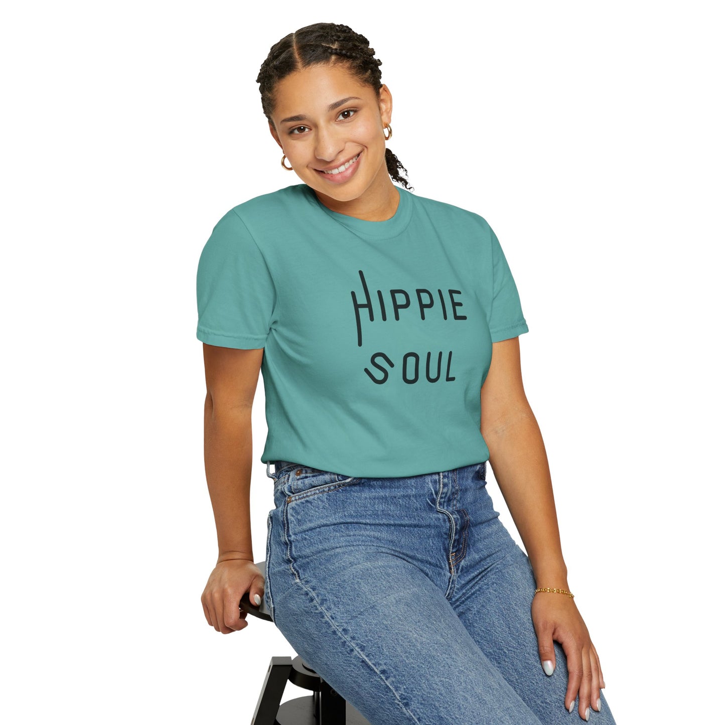 Hippie Soul T-shirt, Unisex Garment-Dyed Tee, Boho Style Shirt, Casual Summer Wear, Gift for Free Spirits, Festival Fashion