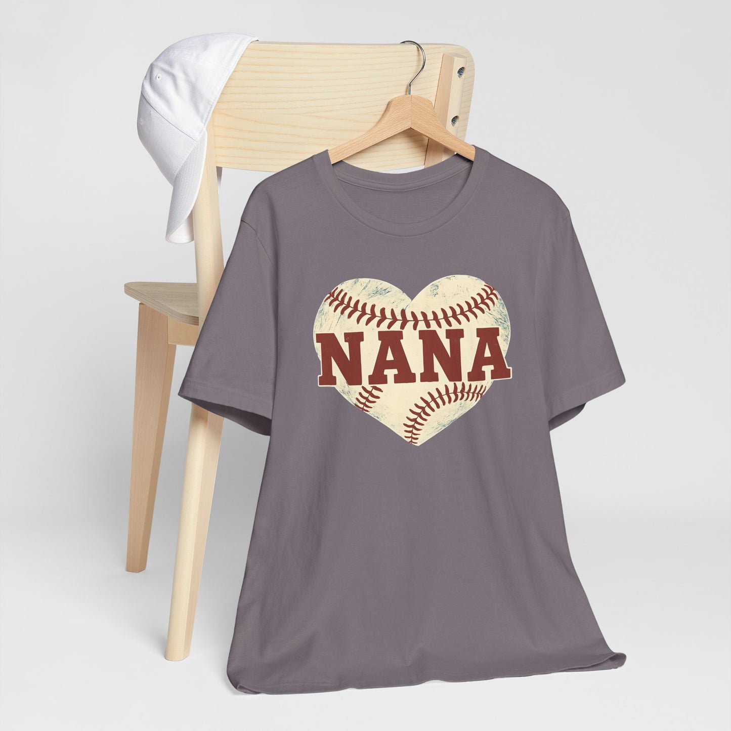Nana Baseball Heart Tee, Unisex T-Shirt for Grandparents, Gifts for Mother's Day, Soft Cotton Tee, Family Love Shirt