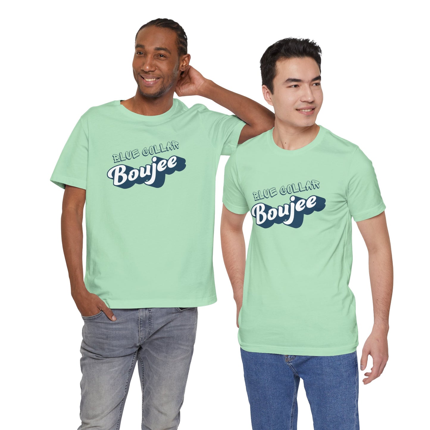 Boujee Blue Collar Unisex Tee, Trendy Graphic Shirt, Casual Wear, Gift for Him/Her, Fun Attire for Themed Parties