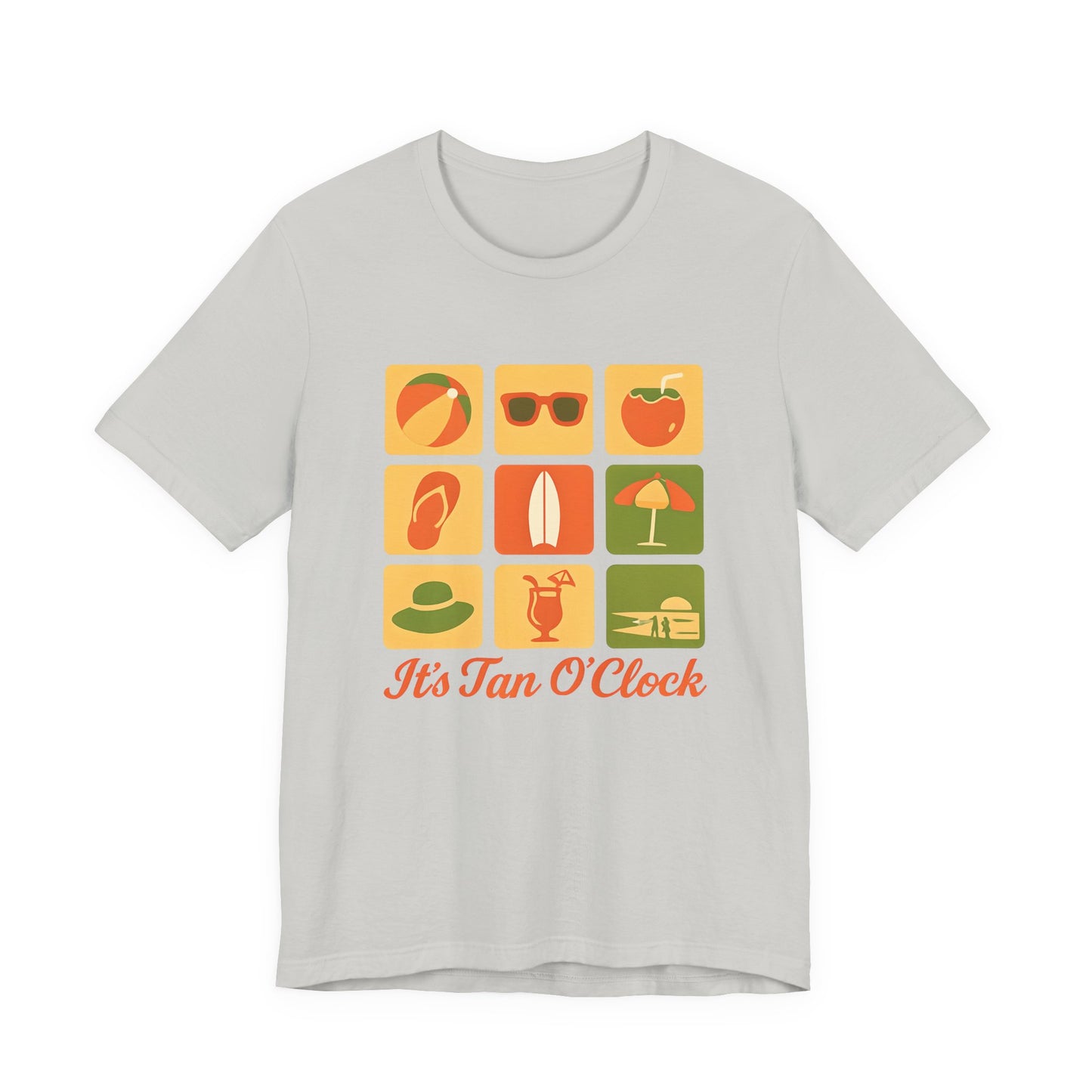 Summer Vibes Tee - It's Tan O'Clock, Unisex Beach Shirt, Vacation Outfit, Gift for Sun Lovers, Casual Summer Wear, Summer Holiday Apparel