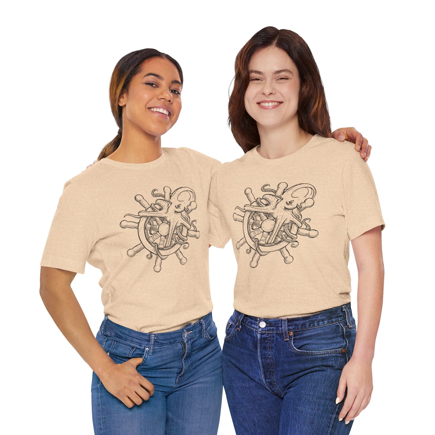 Nautical Octopus Tee, Unisex Short Sleeve Shirt, Ocean Lover Gift, Sea Life T-Shirt, Marine Adventure Apparel, Beach Vibes Wear