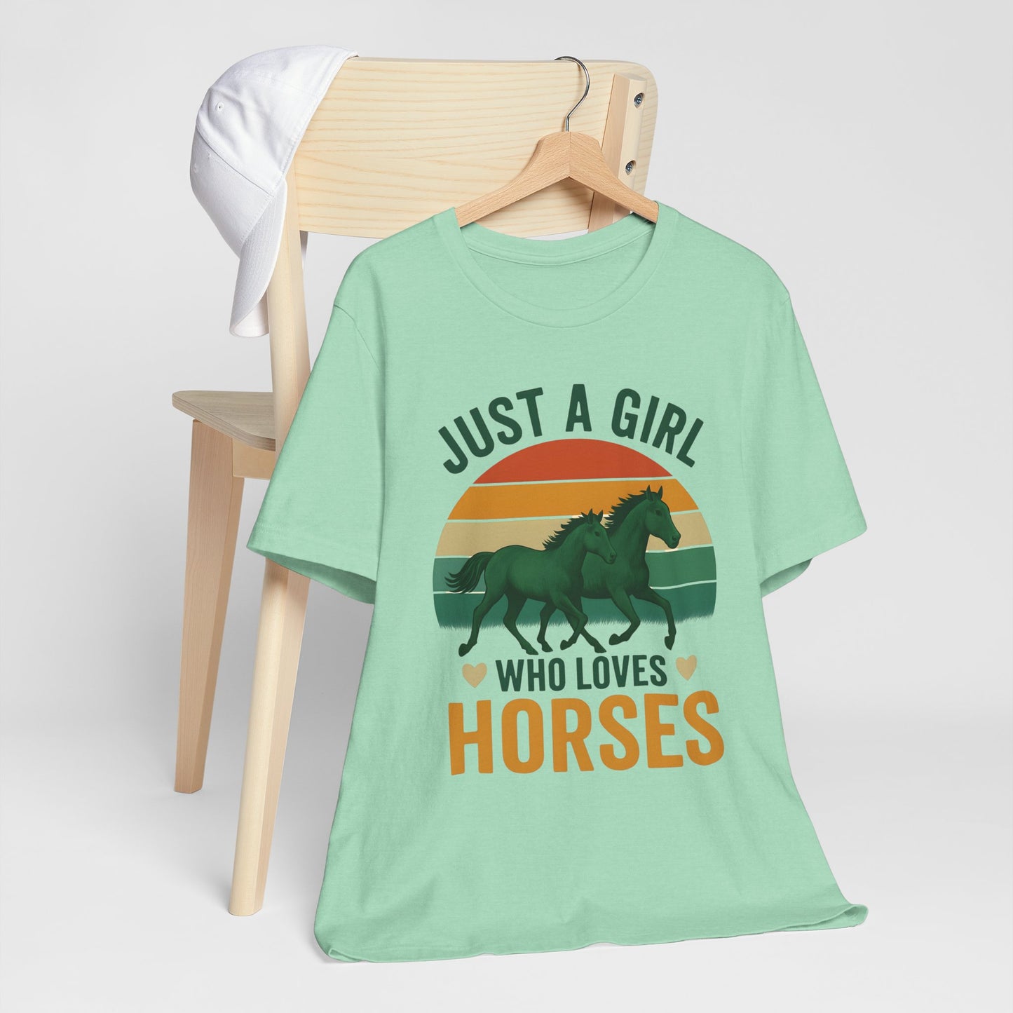 Just a Girl Who Loves Horses Tee | Horse Lover Shirt, Equestrian Gift, Casual Summer Tee, Birthday Present, Gift for Horse Girls
