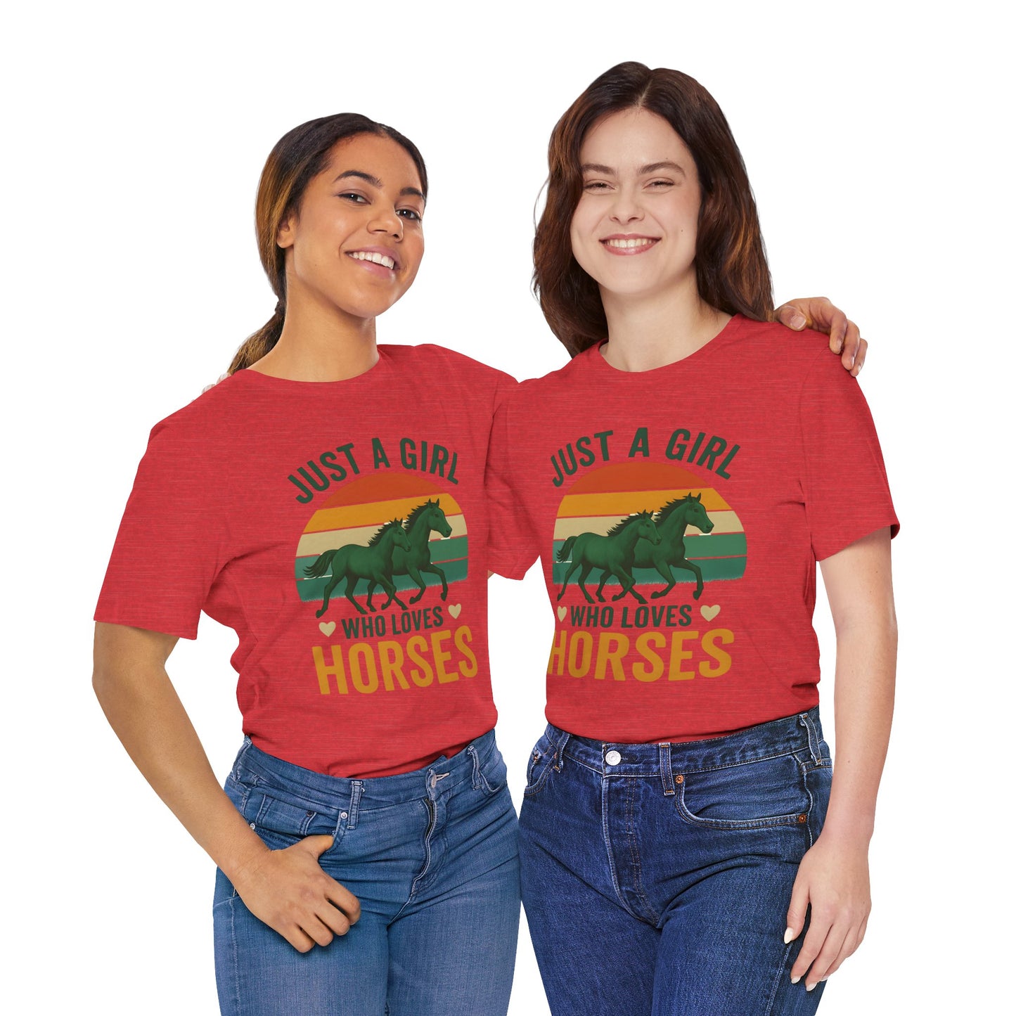Just a Girl Who Loves Horses Tee | Horse Lover Shirt, Equestrian Gift, Casual Summer Tee, Birthday Present, Gift for Horse Girls