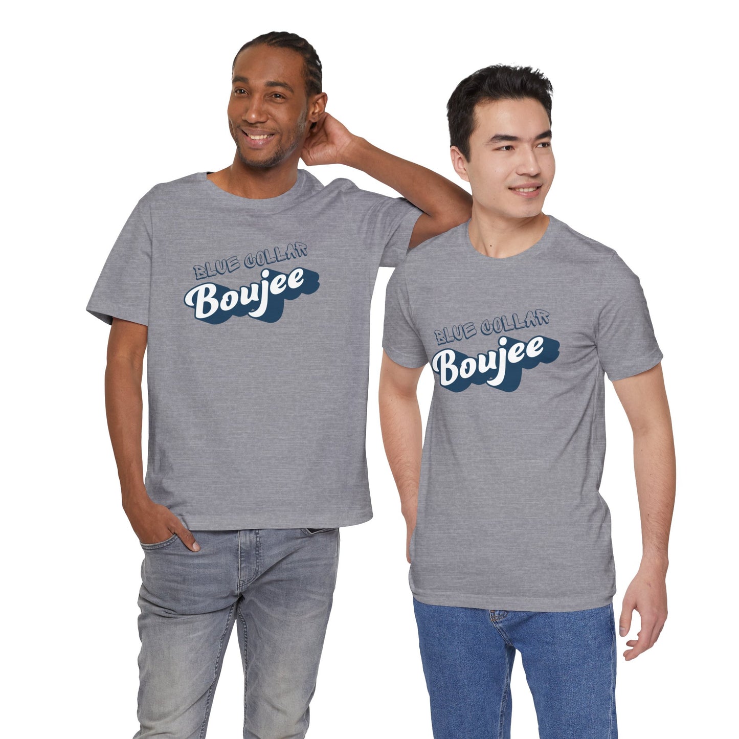 Boujee Blue Collar Unisex Tee, Trendy Graphic Shirt, Casual Wear, Gift for Him/Her, Fun Attire for Themed Parties