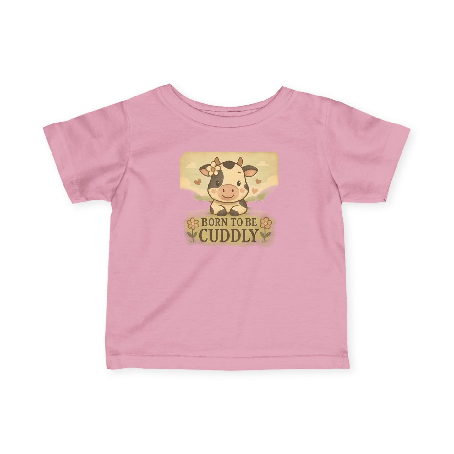 Cuddly Cow Infant Tee - Cute Baby Shirt for Newborns, Fun Gift for Baby Showers, First Birthday Outfit, Farm Animal Lover Gift