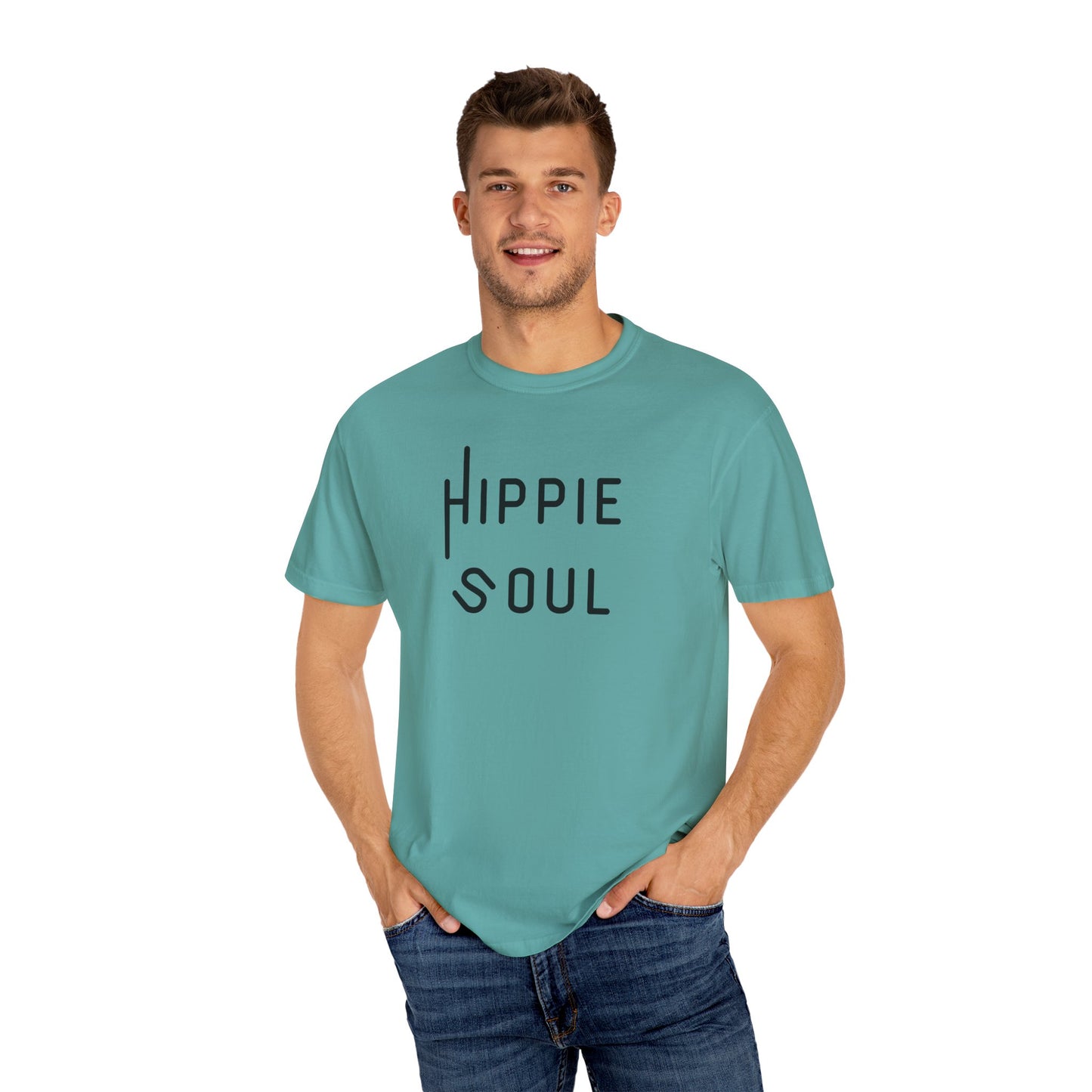 Hippie Soul T-shirt, Unisex Garment-Dyed Tee, Boho Style Shirt, Casual Summer Wear, Gift for Free Spirits, Festival Fashion