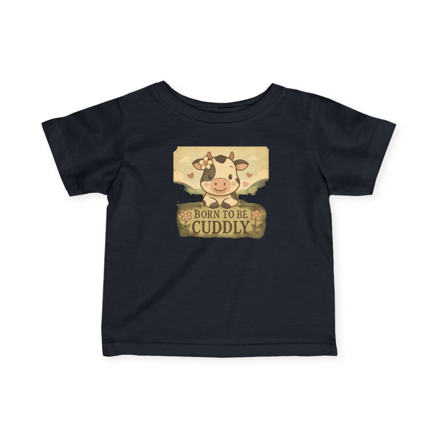 Cuddly Cow Infant Tee - Cute Baby Shirt for Newborns, Fun Gift for Baby Showers, First Birthday Outfit, Farm Animal Lover Gift