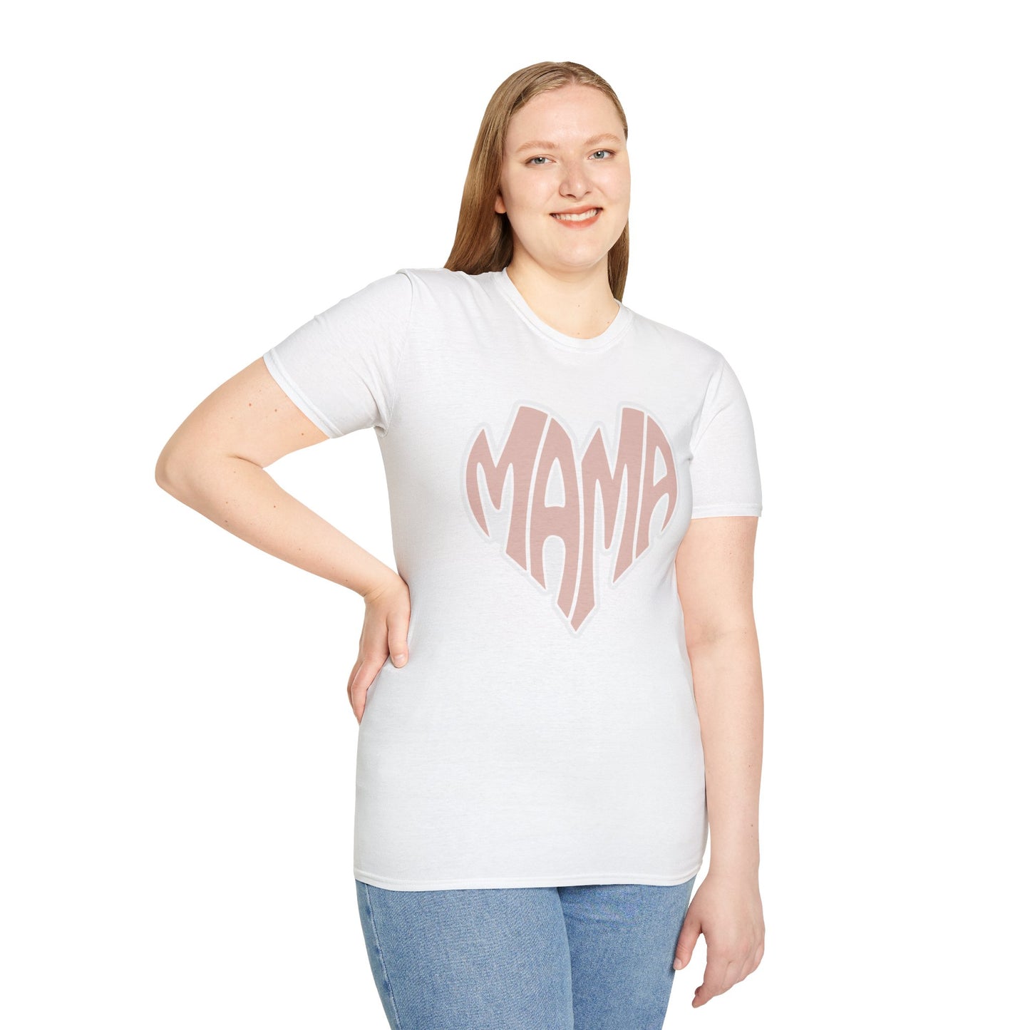 Mama Heart Unisex Softstyle T-Shirt | Gifts for Moms | Casual Wear | Mother's Day | Family Celebrations