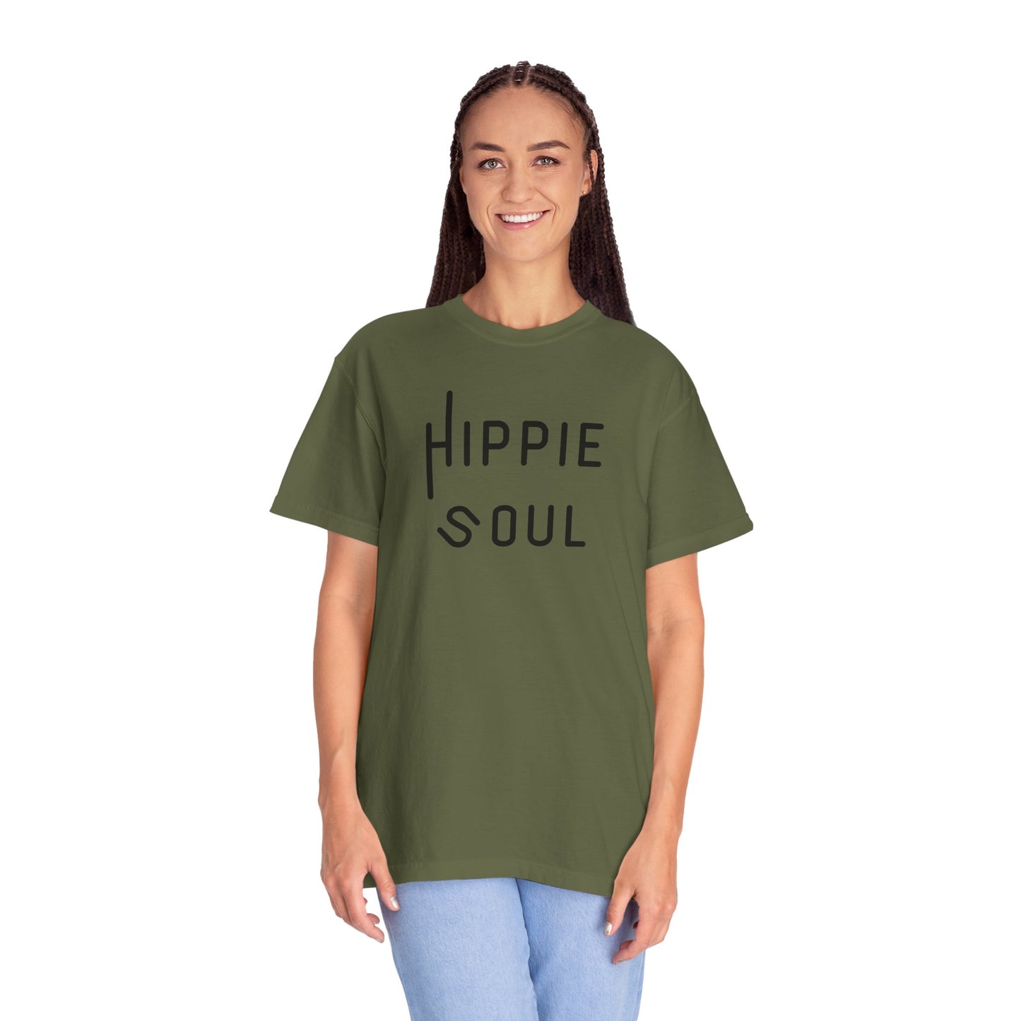 Hippie Soul T-shirt, Unisex Garment-Dyed Tee, Boho Style Shirt, Casual Summer Wear, Gift for Free Spirits, Festival Fashion