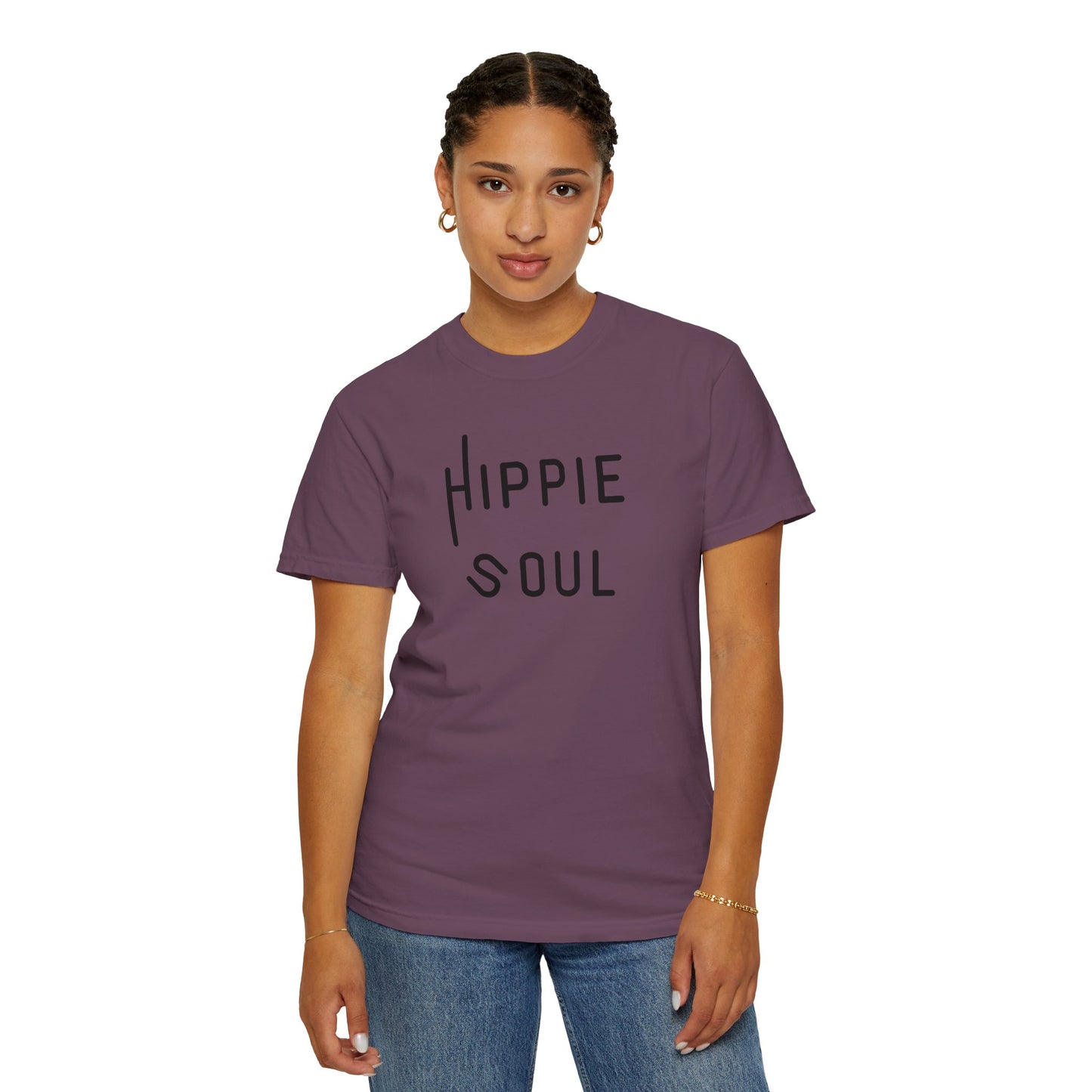 Hippie Soul T-shirt, Unisex Garment-Dyed Tee, Boho Style Shirt, Casual Summer Wear, Gift for Free Spirits, Festival Fashion