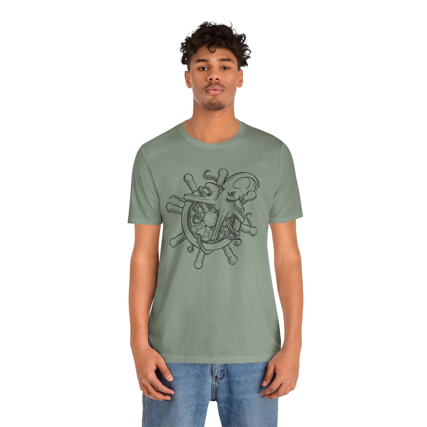 Nautical Octopus Tee, Unisex Short Sleeve Shirt, Ocean Lover Gift, Sea Life T-Shirt, Marine Adventure Apparel, Beach Vibes Wear