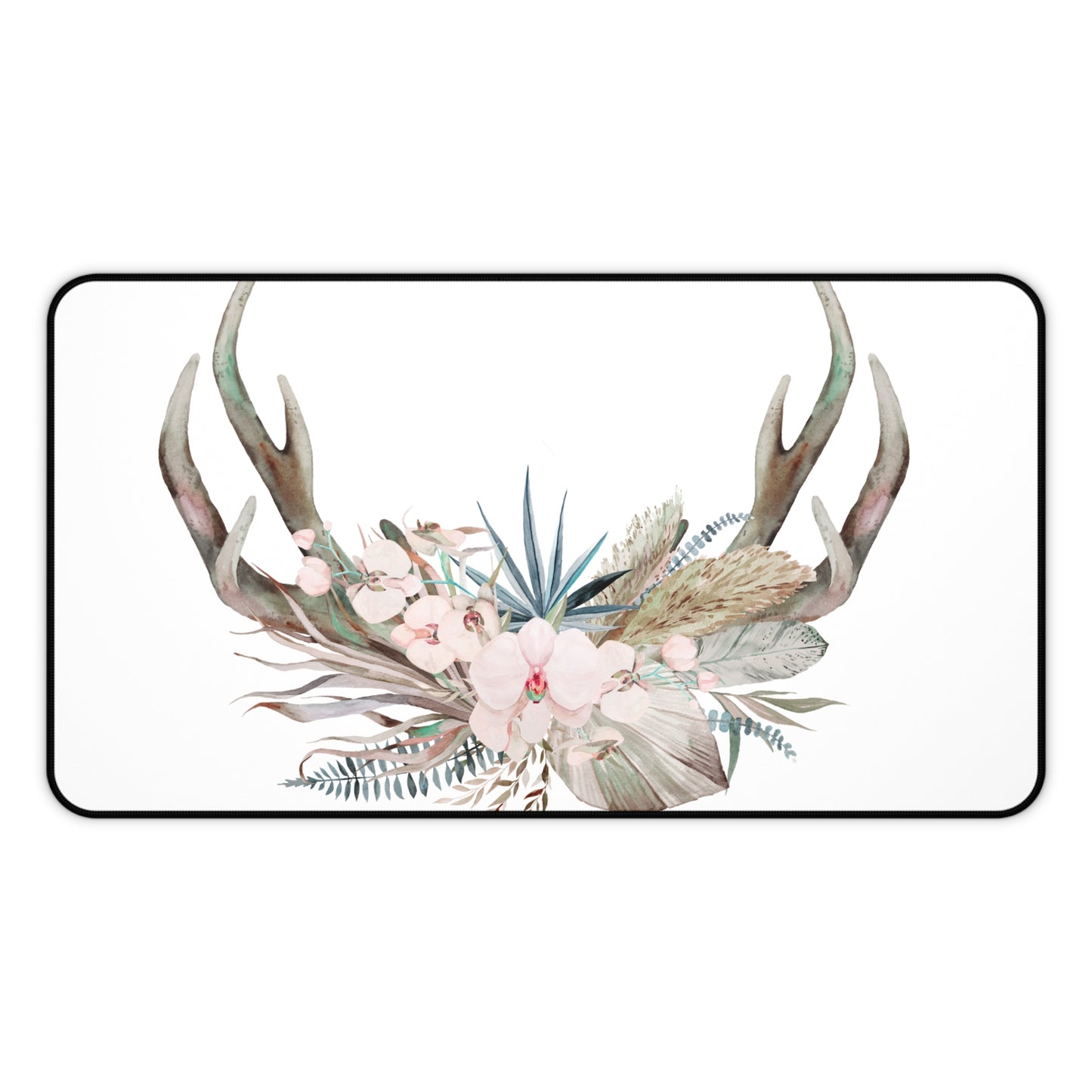 Desk Mat - Floral Deer Antler Skull Keyboard Computer Pad