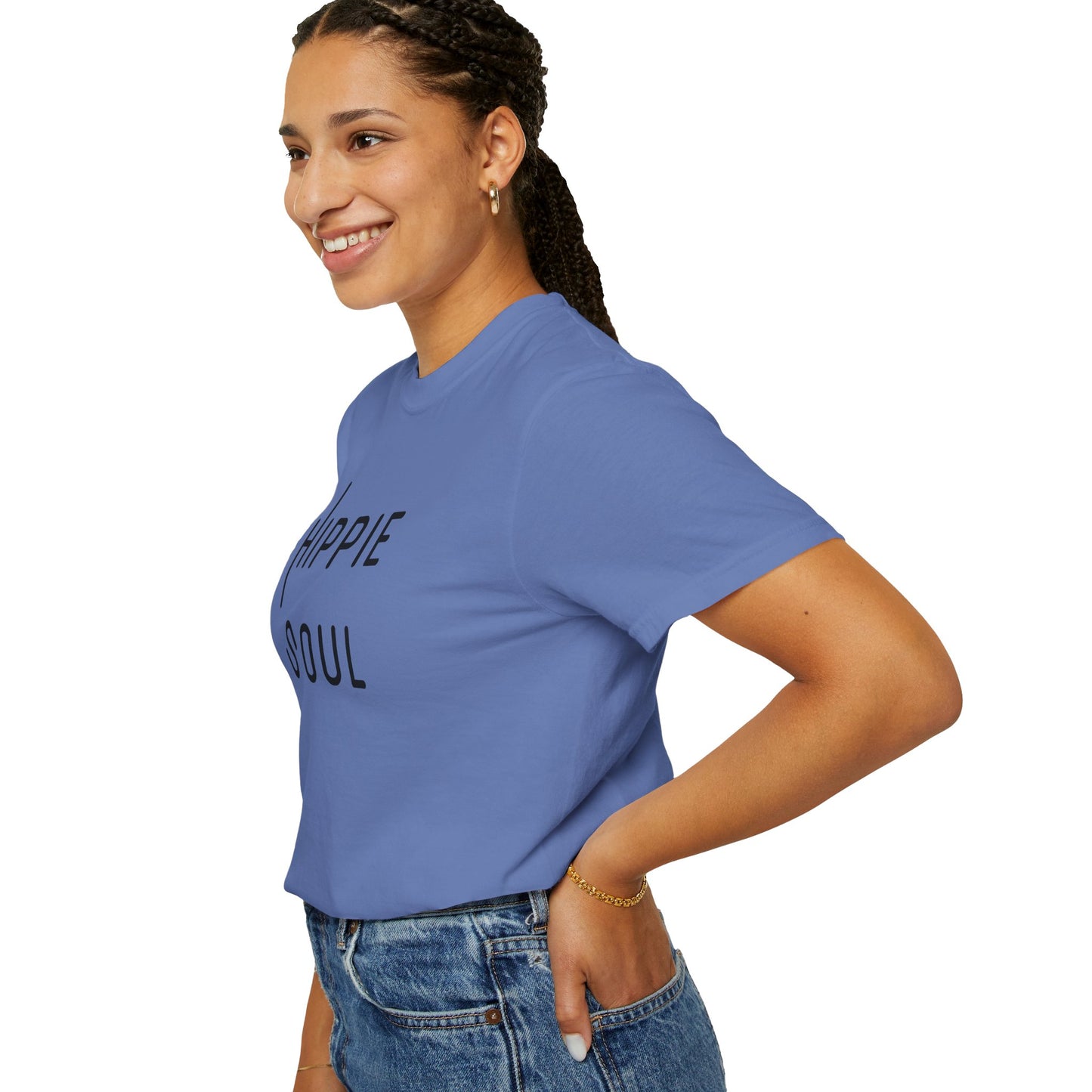 Hippie Soul T-shirt, Unisex Garment-Dyed Tee, Boho Style Shirt, Casual Summer Wear, Gift for Free Spirits, Festival Fashion