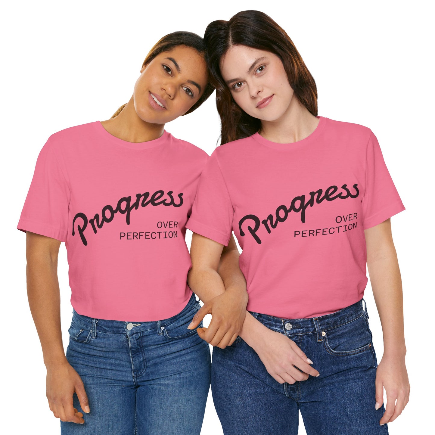 Unisex Tee: Progress Over Perfection Shirt, Motivational Top, Casual Wear, Gift for Growth Mindset, Everyday Comfort