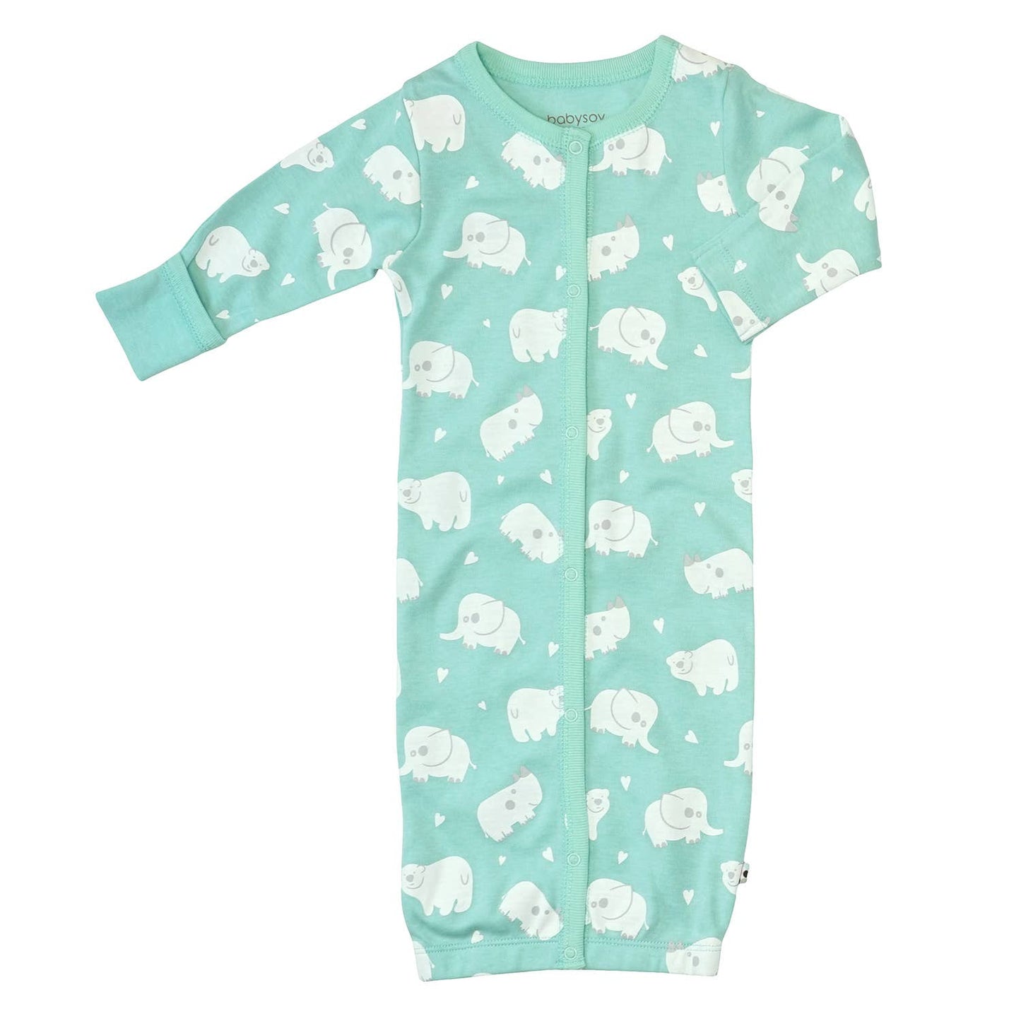 Babysoy Pattern Print Baby Snaps Gown
