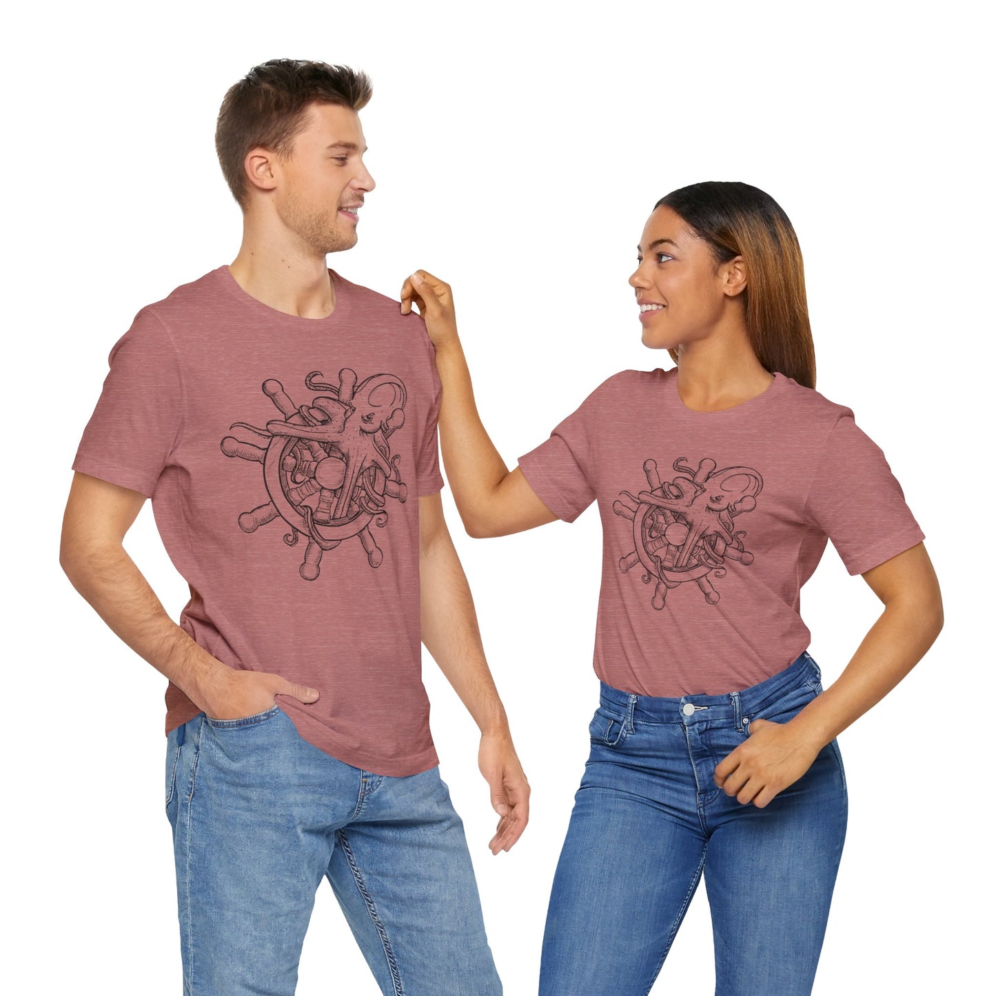 Nautical Octopus Tee, Unisex Short Sleeve Shirt, Ocean Lover Gift, Sea Life T-Shirt, Marine Adventure Apparel, Beach Vibes Wear