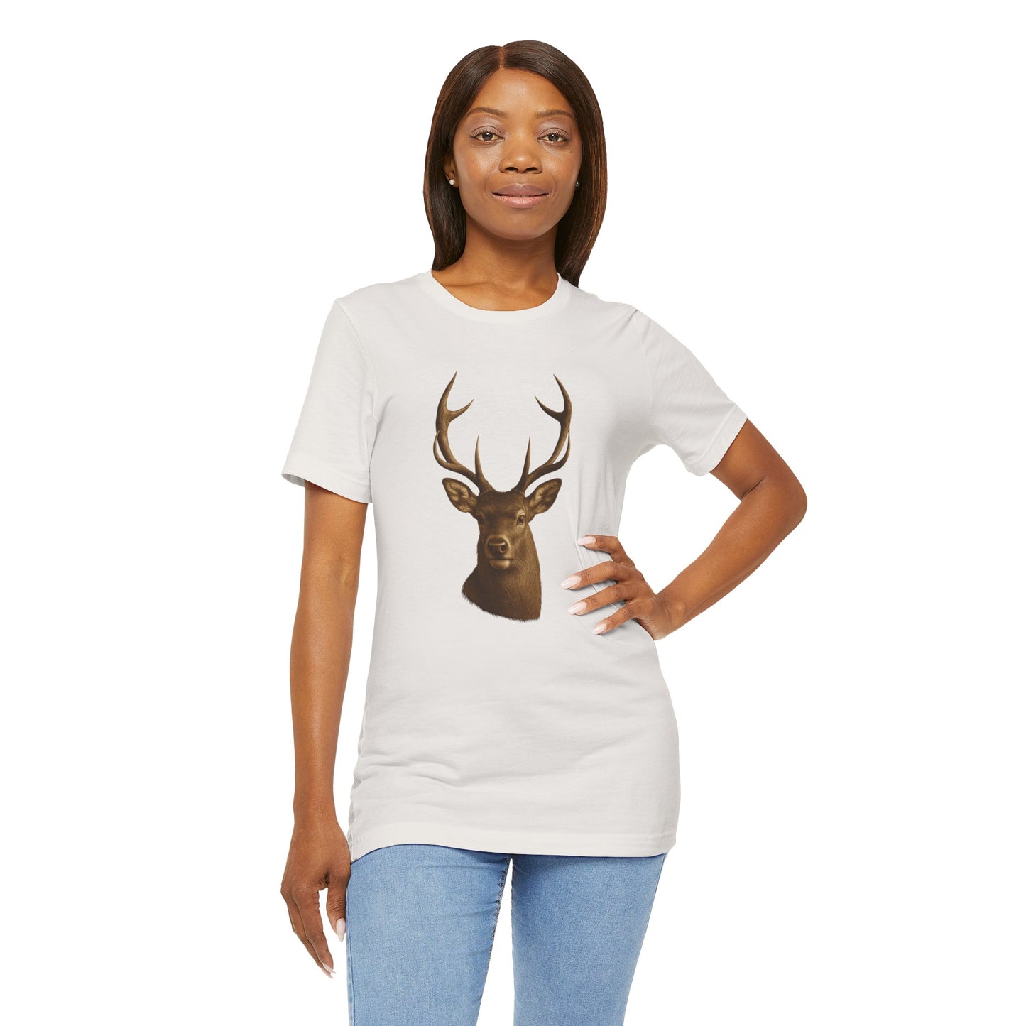 Rustic Deer Graphic Tee, Nature Lover Shirt, Outdoorsy Gift, Casual Wear, Wildlife Enthusiast Tee