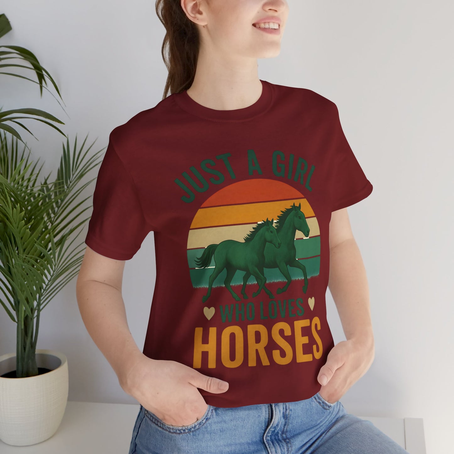 Just a Girl Who Loves Horses Tee | Horse Lover Shirt, Equestrian Gift, Casual Summer Tee, Birthday Present, Gift for Horse Girls