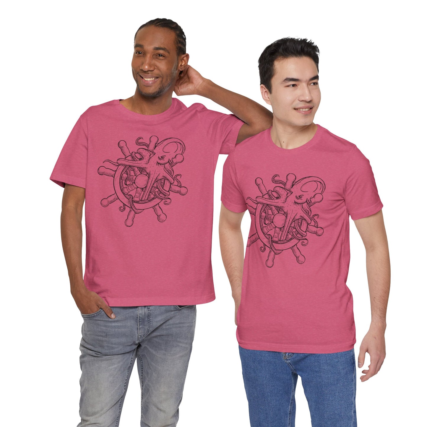 Nautical Octopus Tee, Unisex Short Sleeve Shirt, Ocean Lover Gift, Sea Life T-Shirt, Marine Adventure Apparel, Beach Vibes Wear