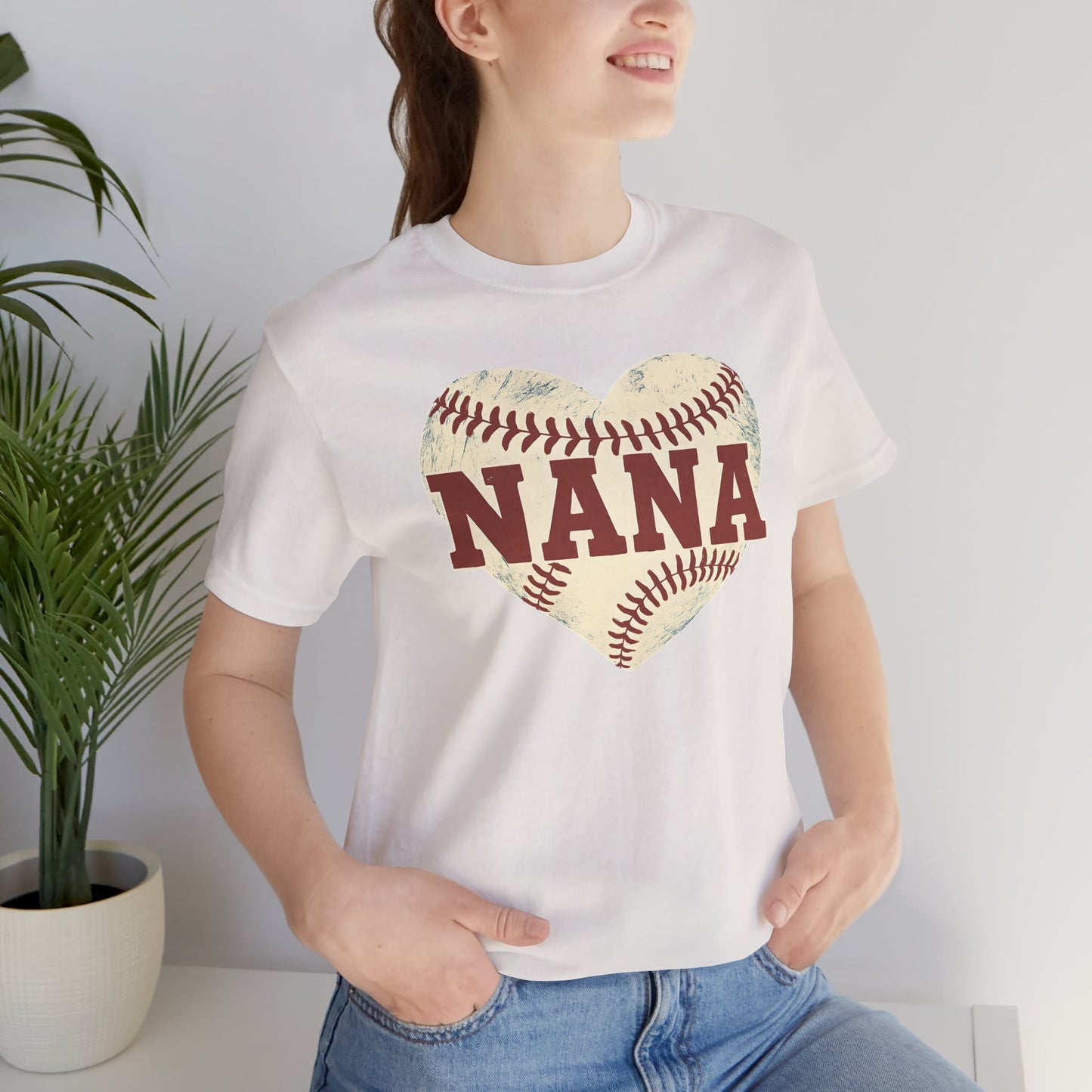 Nana Baseball Heart Tee, Unisex T-Shirt for Grandparents, Gifts for Mother's Day, Soft Cotton Tee, Family Love Shirt