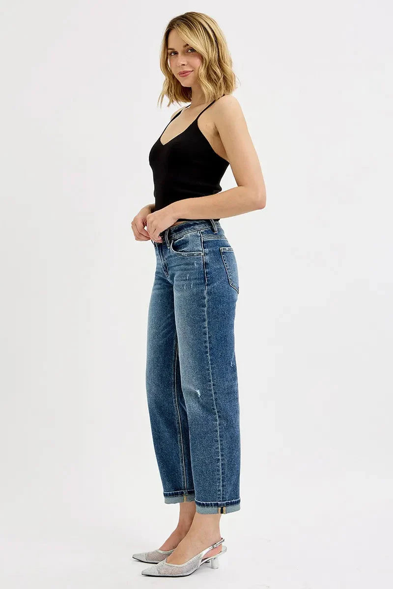 Low-Rise Crop Boyfriend RISEN Jeans – Full & Plus Size