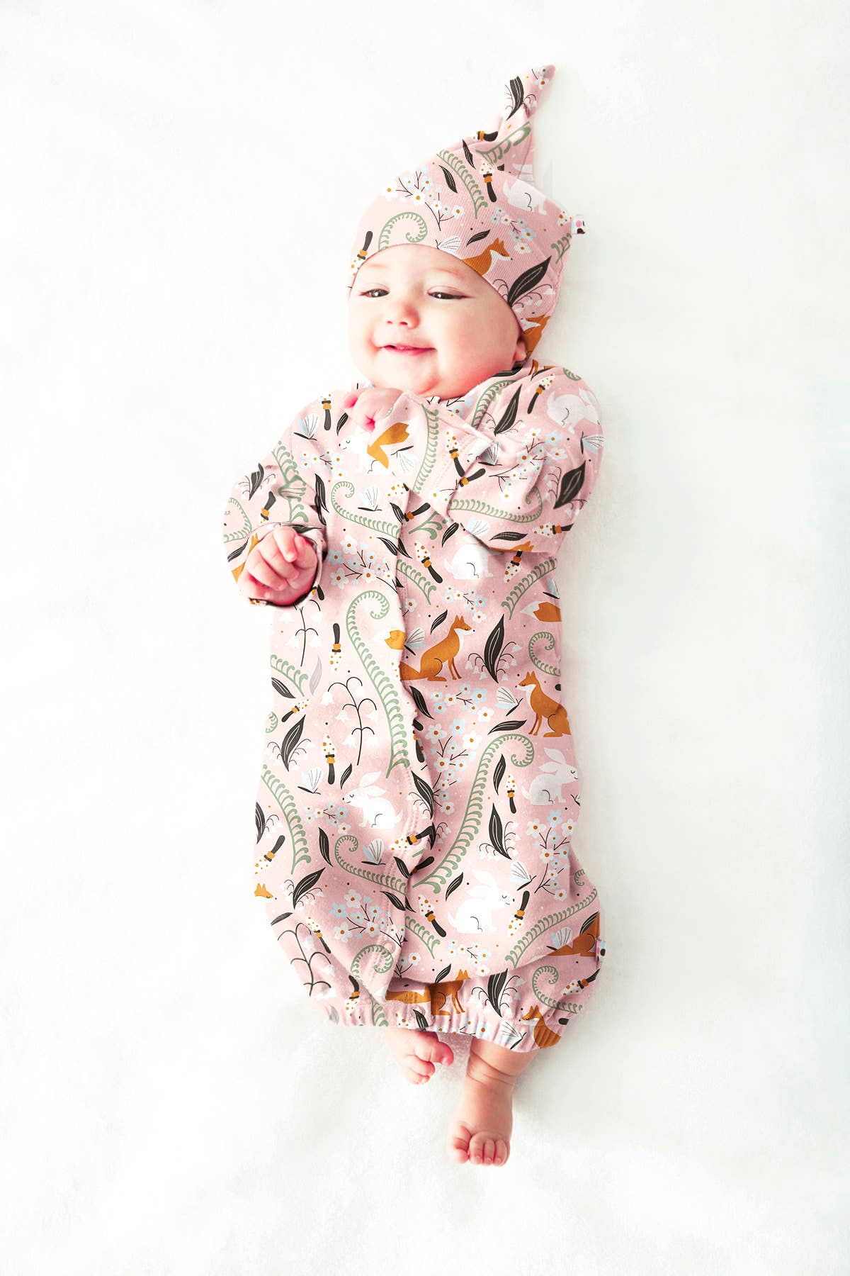 Babysoy Pattern Print Baby Snaps Gown