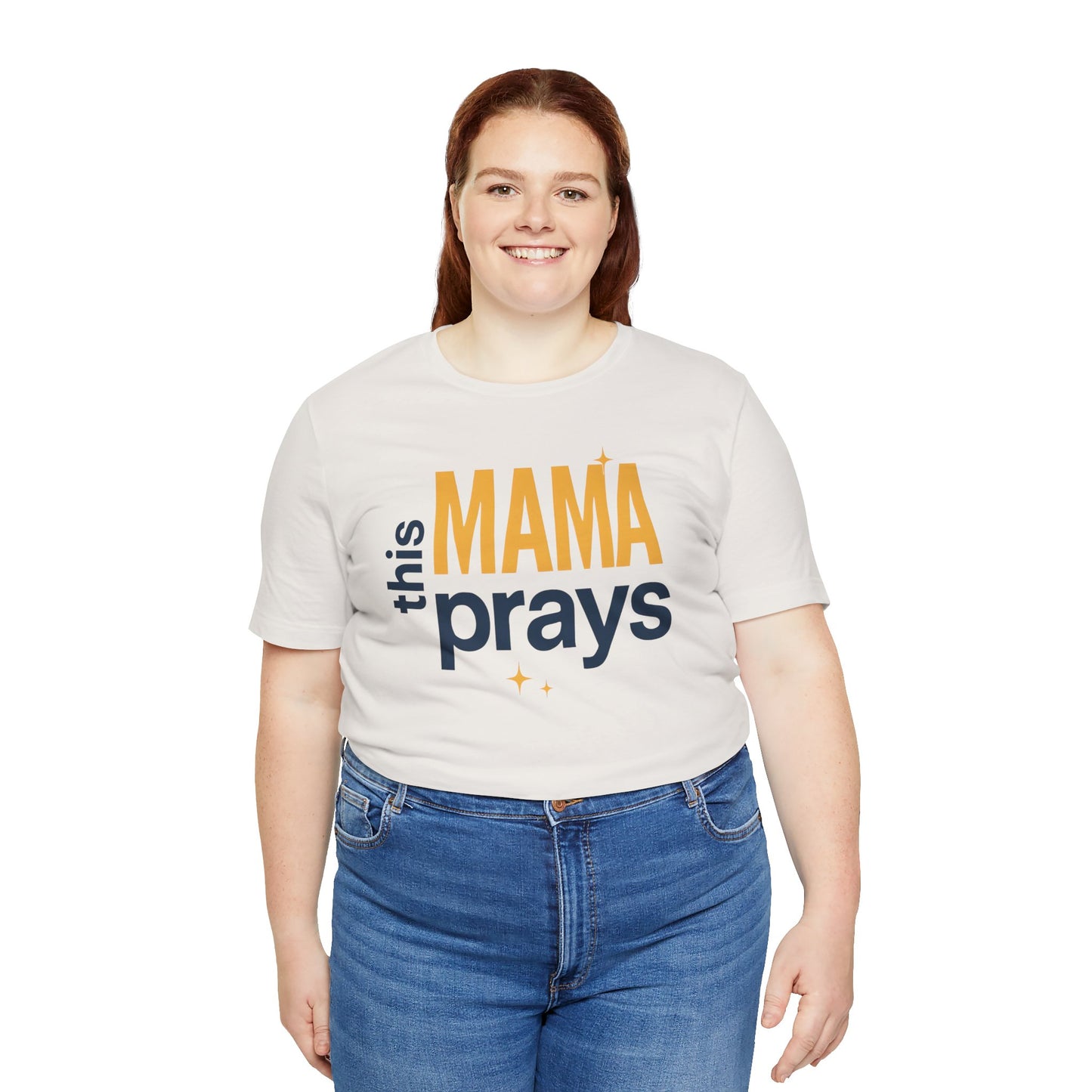 This Mama Prays Tee | Unisex Jersey Short Sleeve T-Shirt, Faith Gift, Mom Life Shirt, Inspirational Apparel, Christian Merchandise