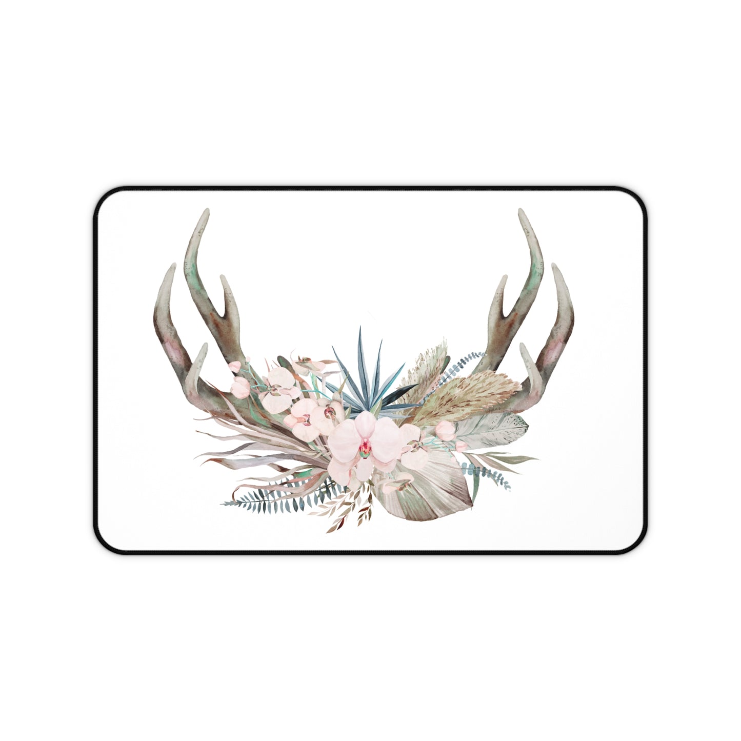 Desk Mat - Floral Deer Antler Skull Keyboard Computer Pad