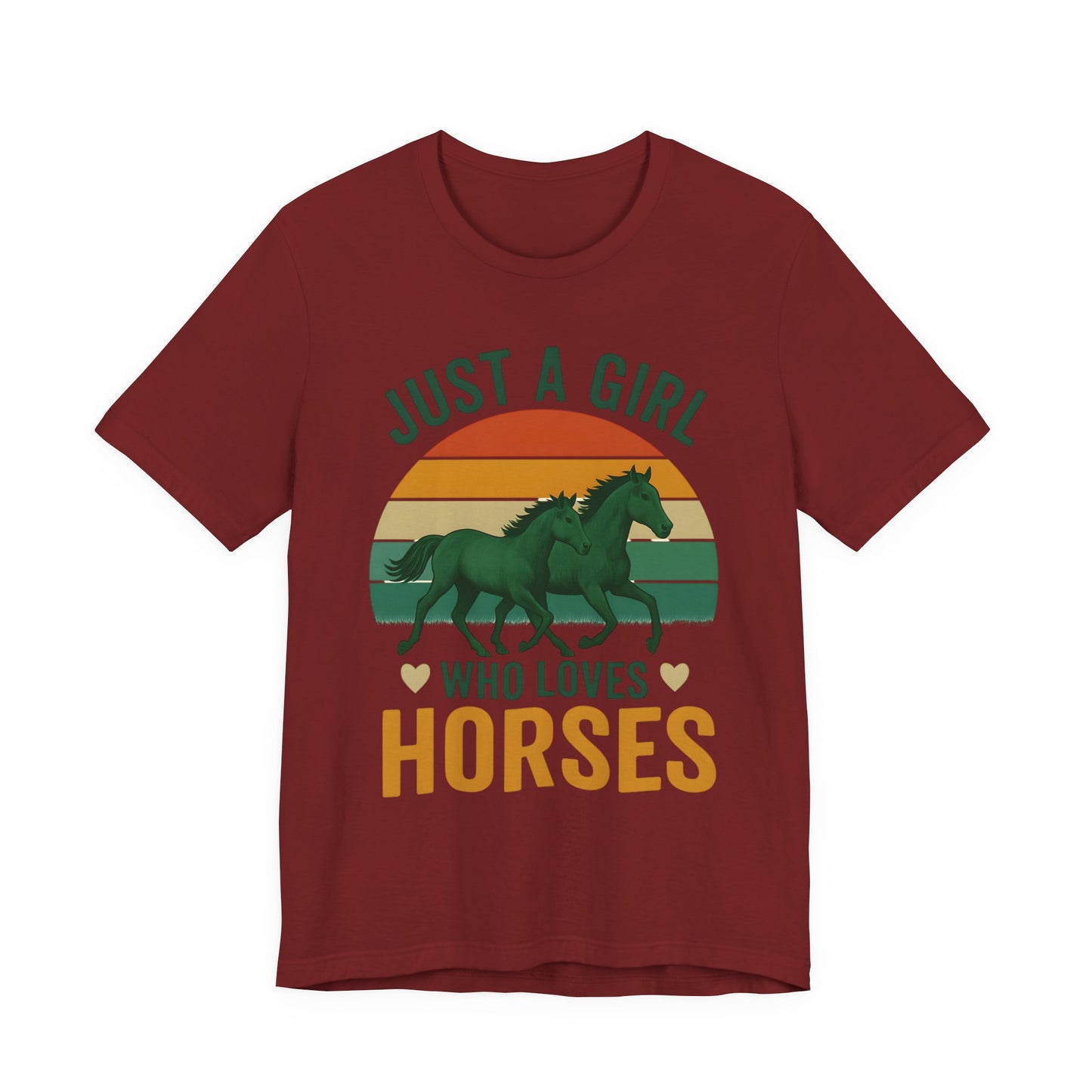 Just a Girl Who Loves Horses Tee | Horse Lover Shirt, Equestrian Gift, Casual Summer Tee, Birthday Present, Gift for Horse Girls