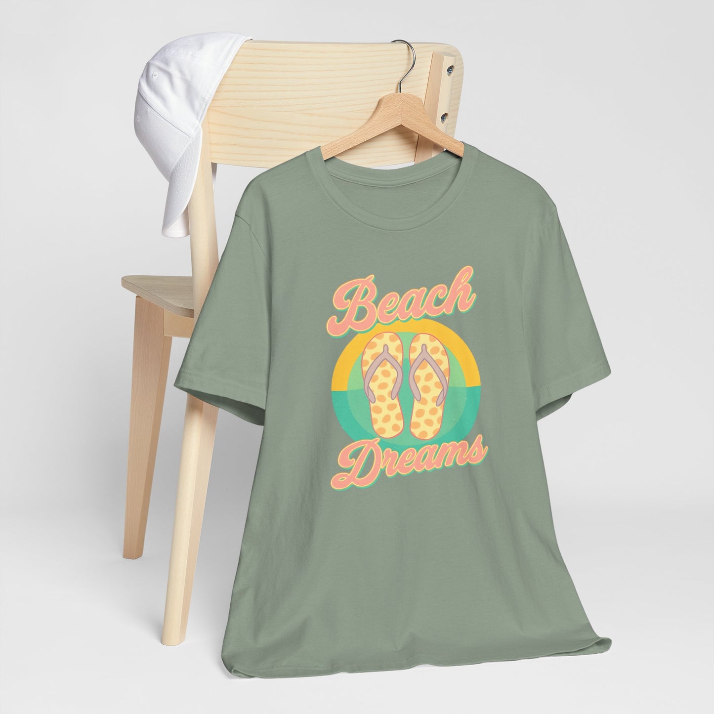 Beach Dreams Unisex Jersey Tee, Flip Flop Summer Shirt, Vacation Outfit, Beach Lover Gift, Casual Summer Wear