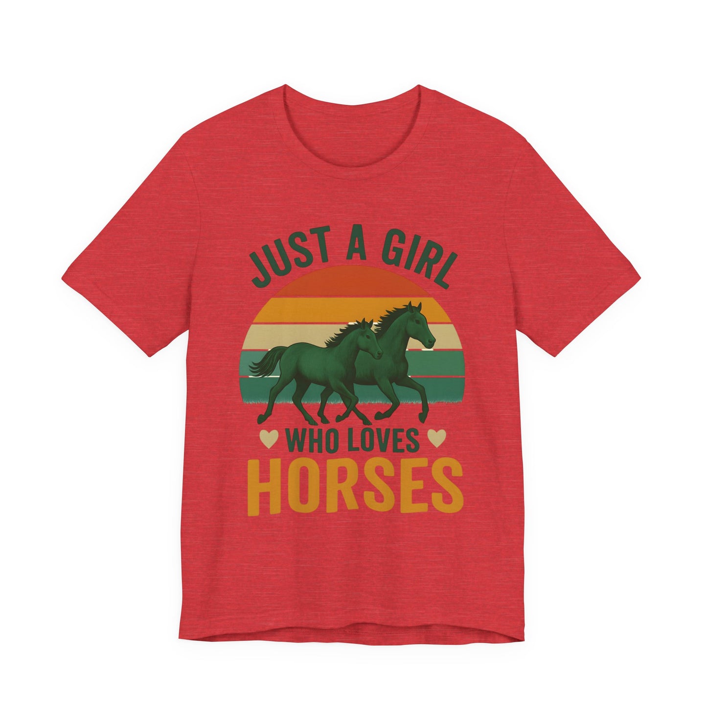 Just a Girl Who Loves Horses Tee | Horse Lover Shirt, Equestrian Gift, Casual Summer Tee, Birthday Present, Gift for Horse Girls